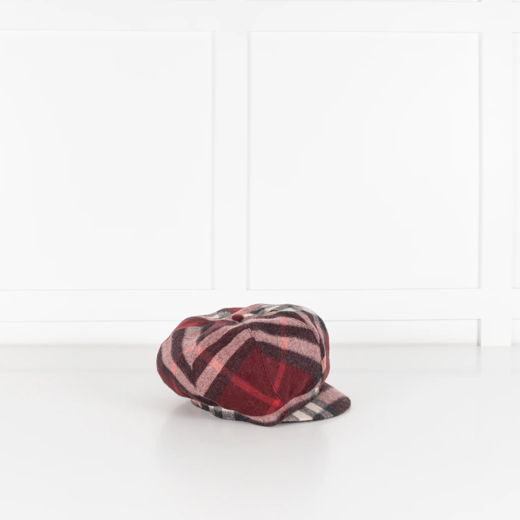 Burberry Newsboy Burgundy Wool & Cashmere Flat Cap - Image 4
