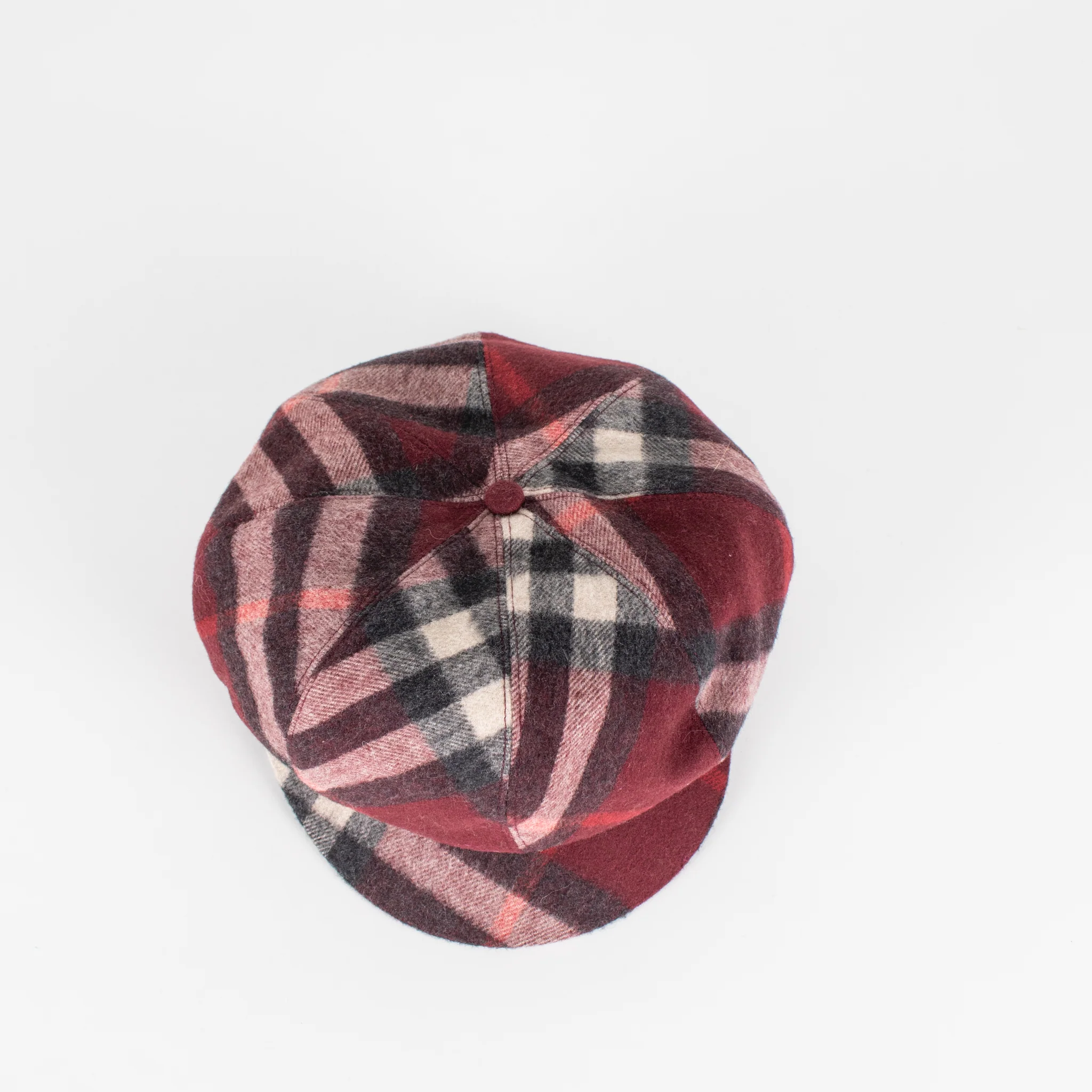Burberry Newsboy Burgundy Wool & Cashmere Flat Cap - Image 5