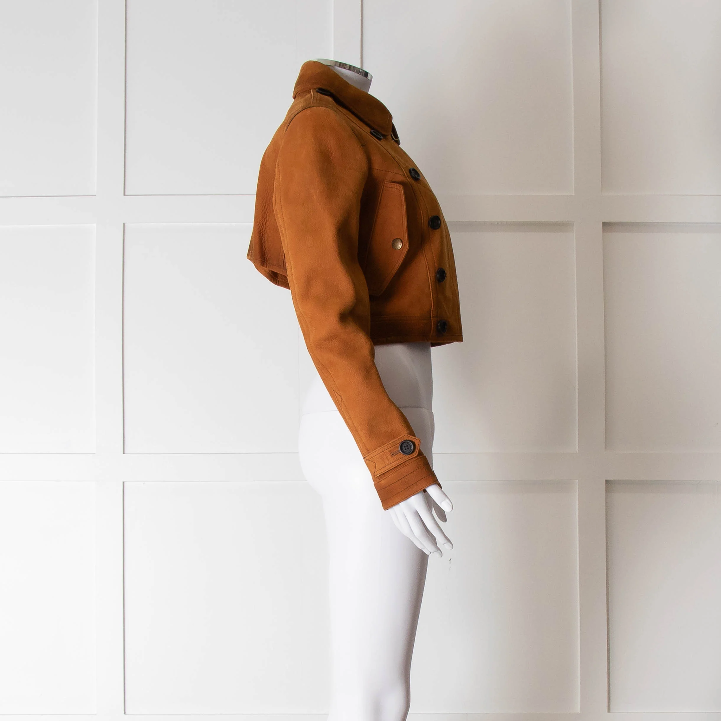 Burberry Prorsum Caramel Leather Double Breasted Short jacket - Image 3