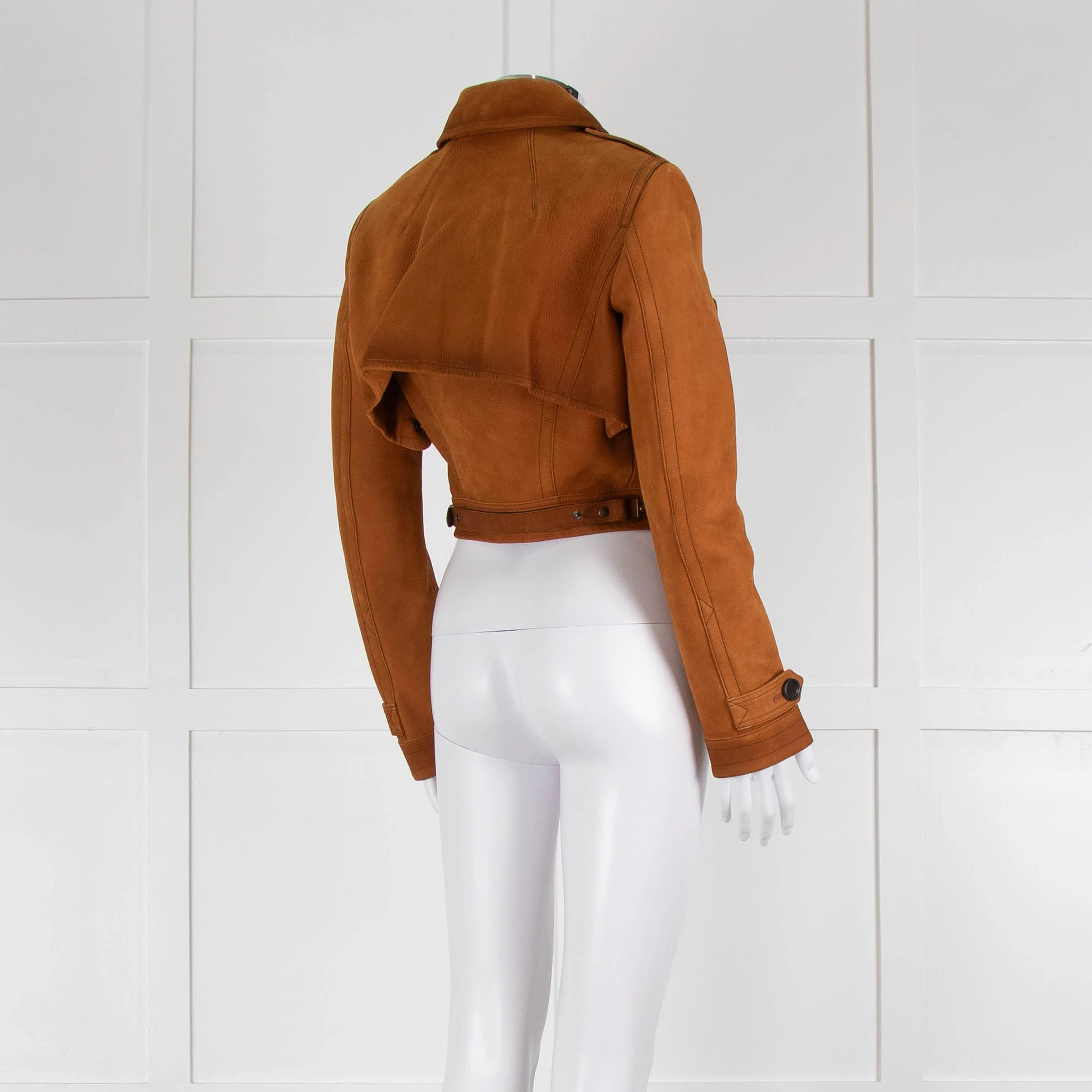 Burberry Prorsum Caramel Leather Double Breasted Short jacket - Image 4