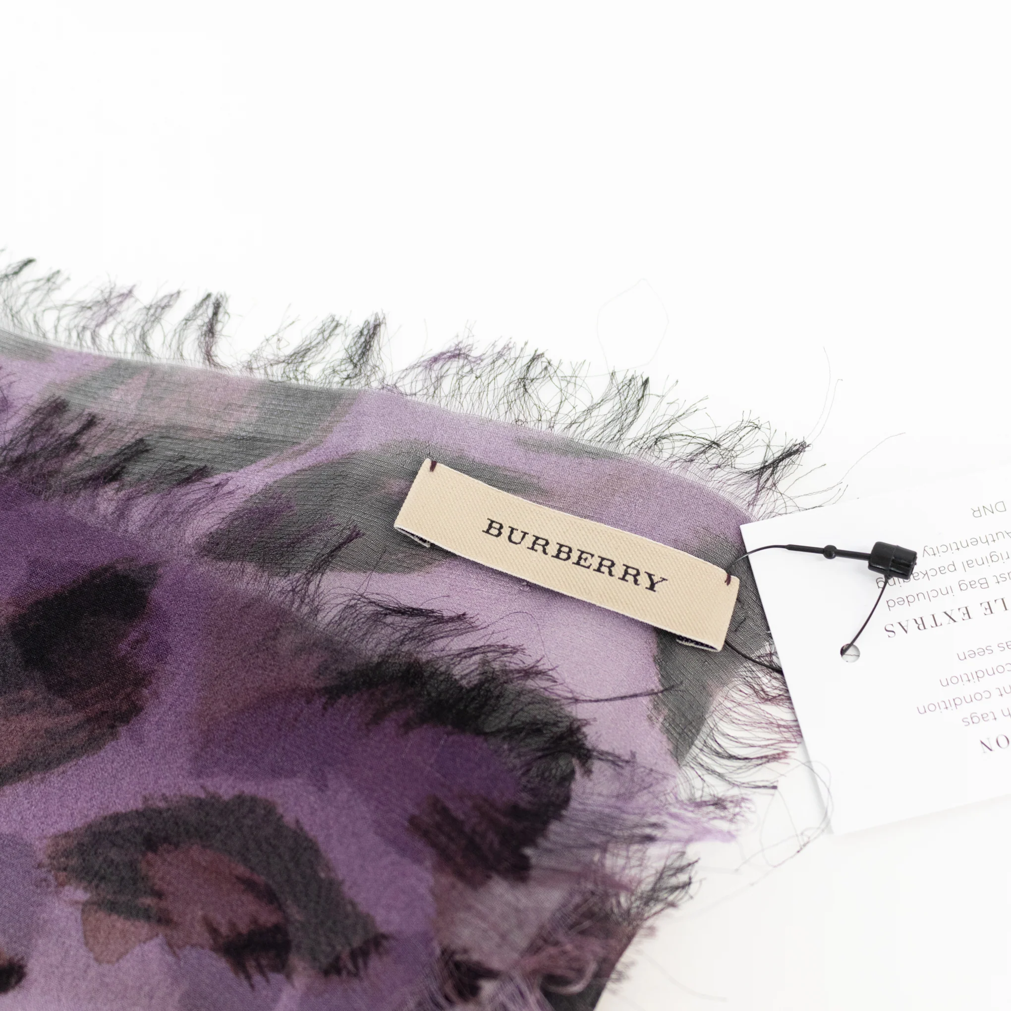 Burberry Purple Leopard Chiffon Scarf - Image 3
