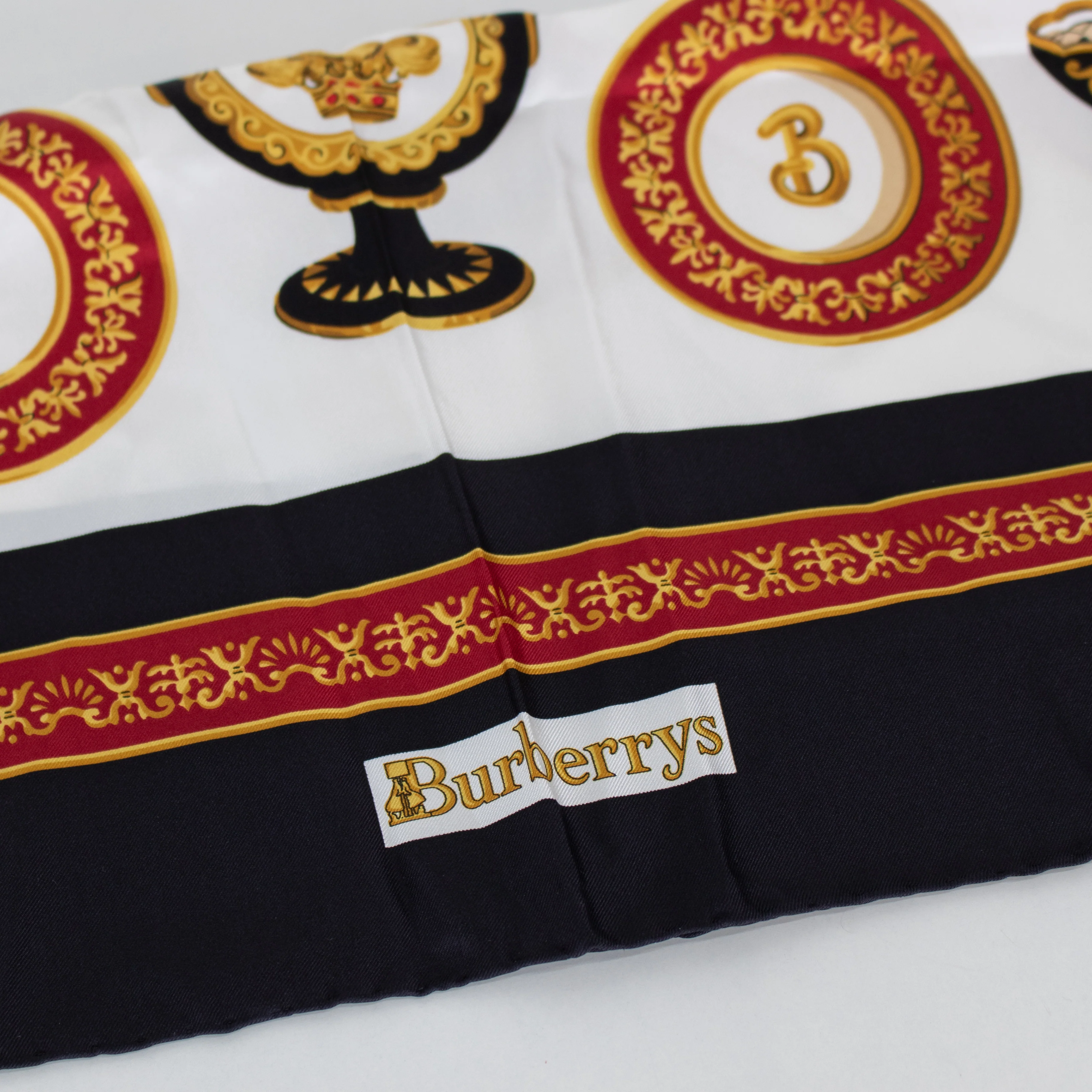 Burberry Silk Square Black and Gold Trophy Scarf - Image 3