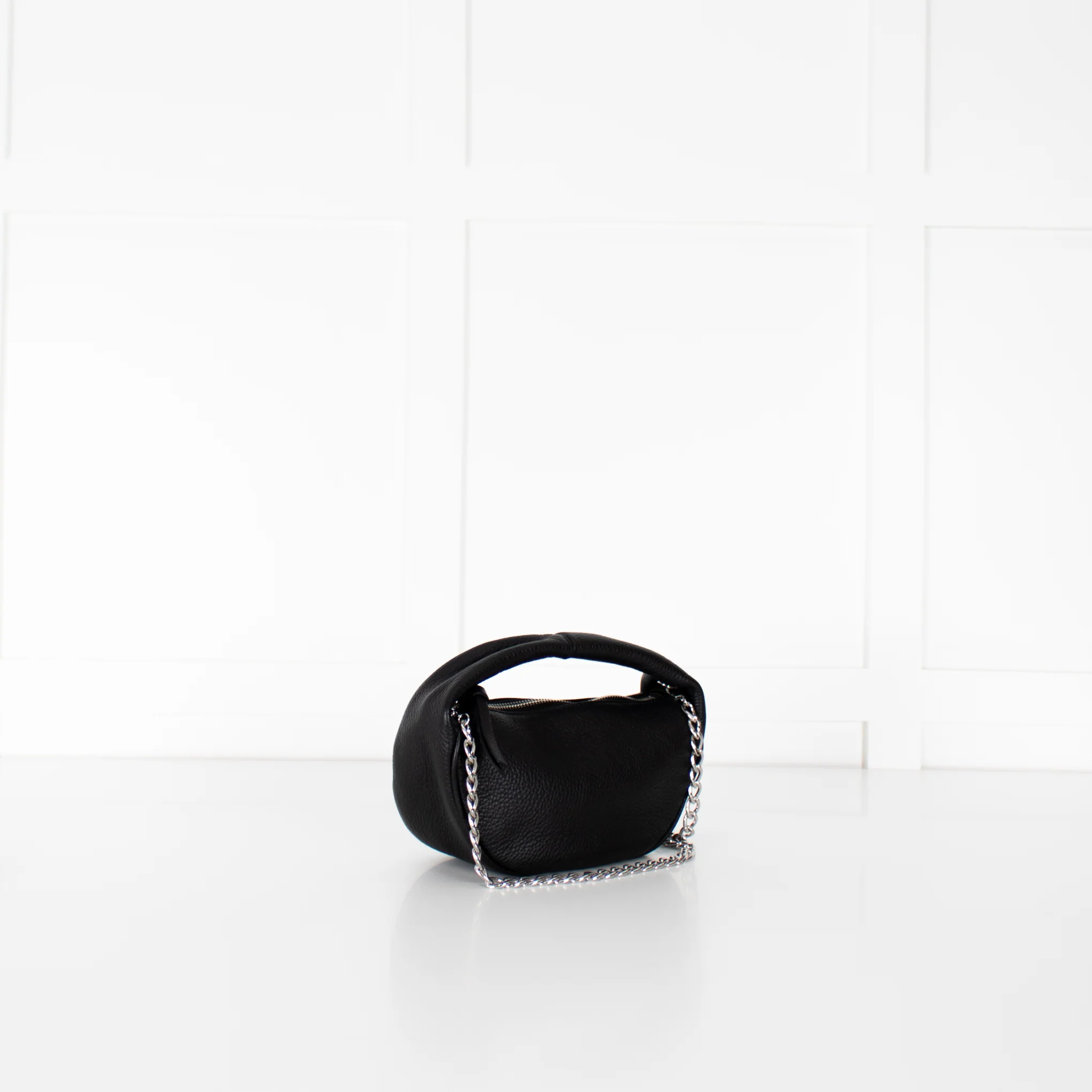 By Far Baby Cush Black Flat Grain Leather Handbag - Image 2