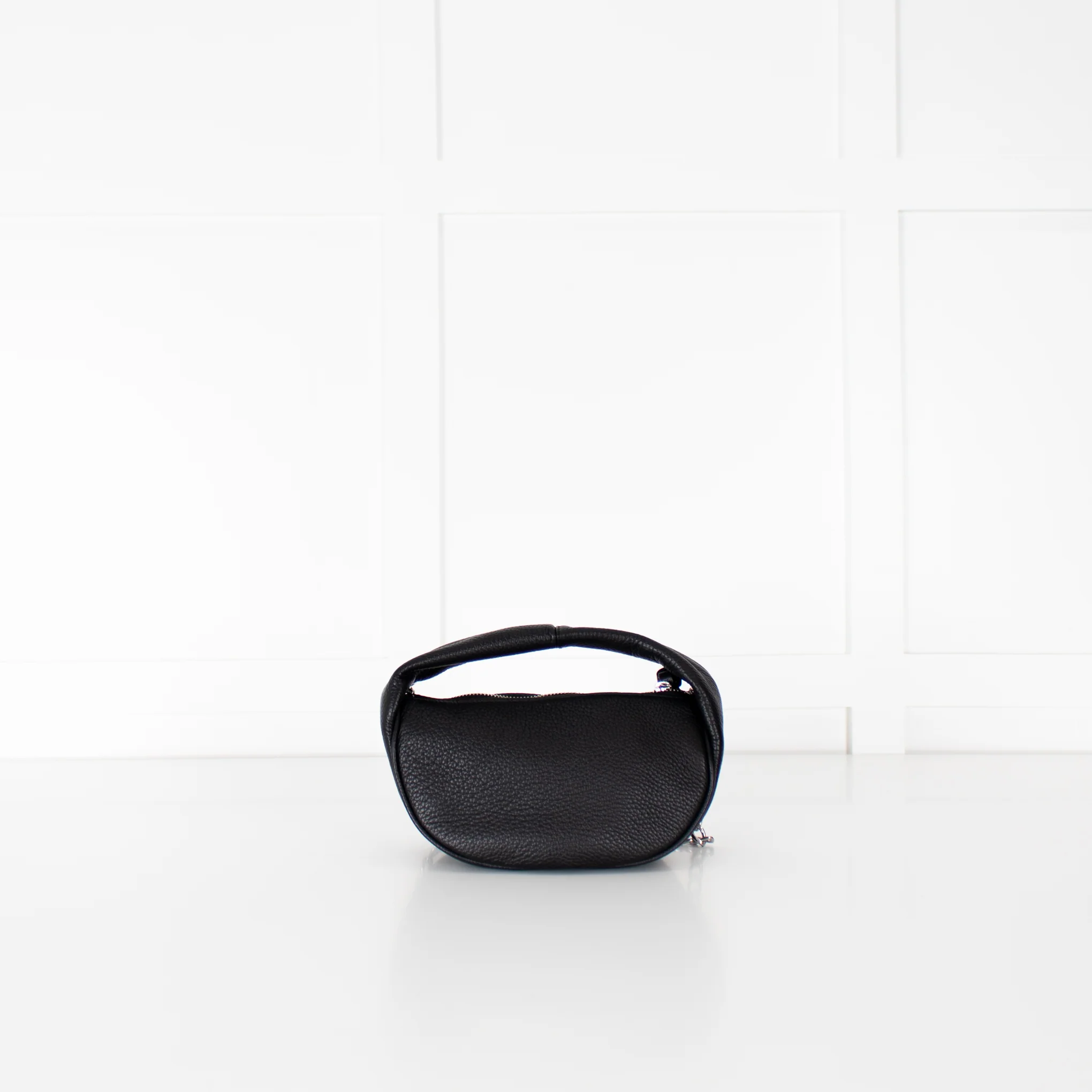 By Far Baby Cush Black Flat Grain Leather Handbag - Image 4