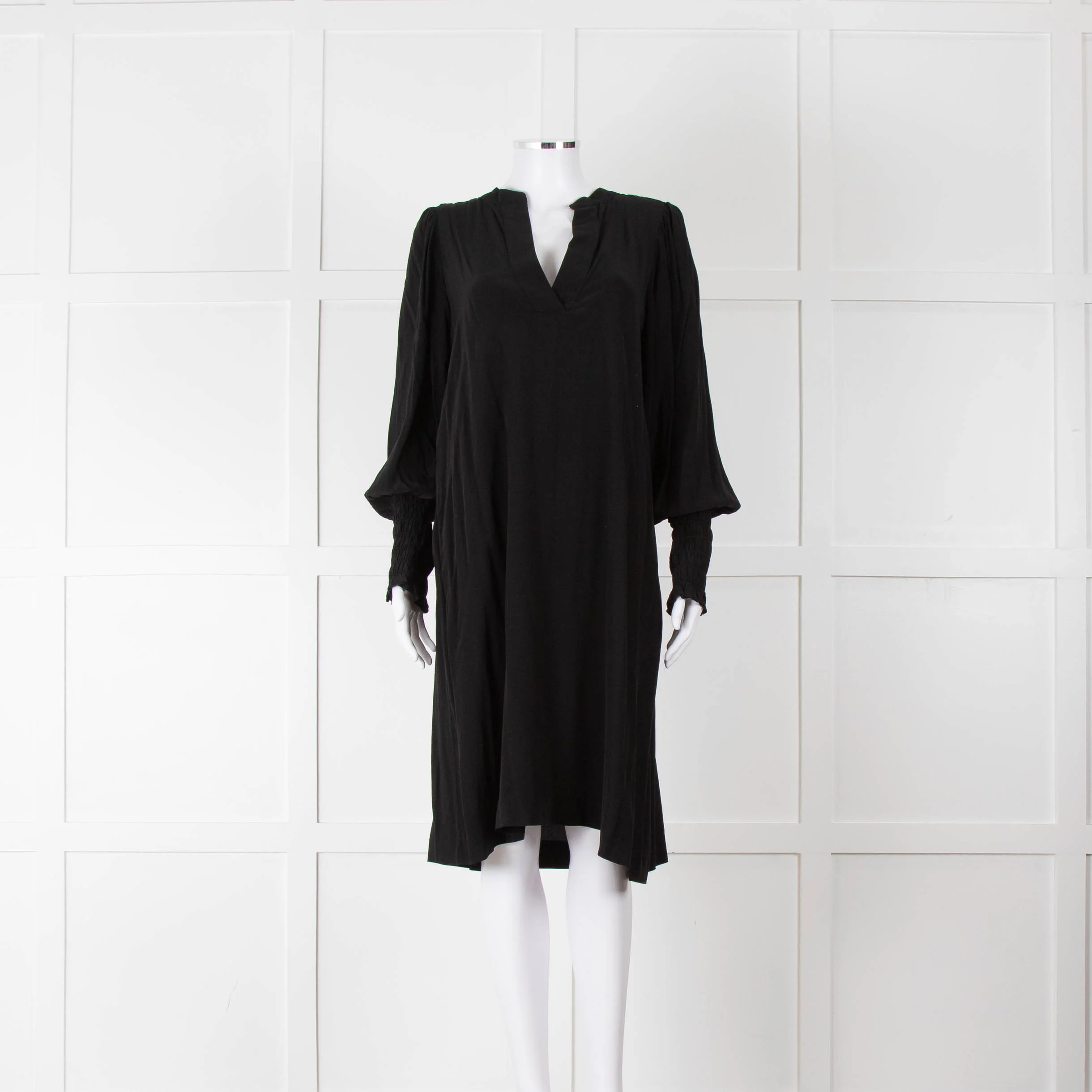 By Malene Birger Black Dress with Smocked Cuffs - Image 2