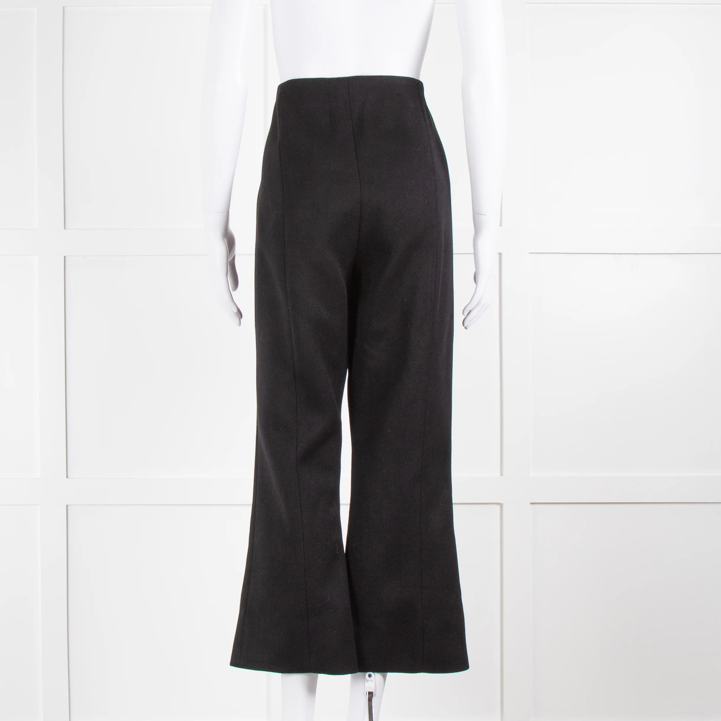By Malene Birger Black Thick Twill Trousers Split Ankle Hem - Image 3