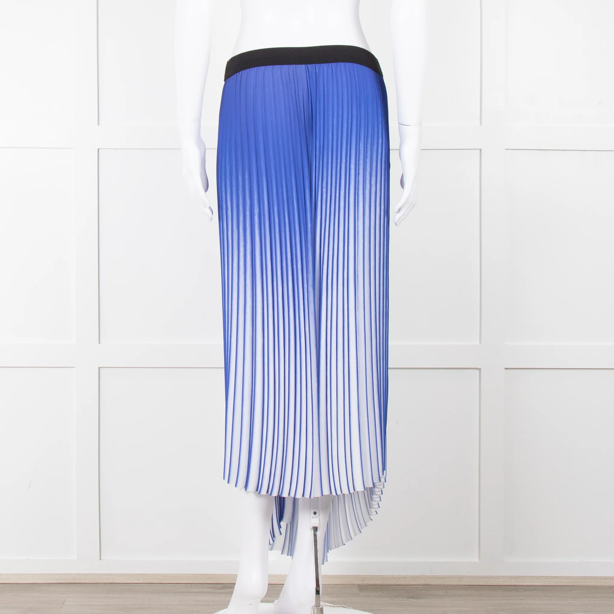 By Malene Birger Blue & White Mirco Pleat Elastic Waist Skirt - Image 5