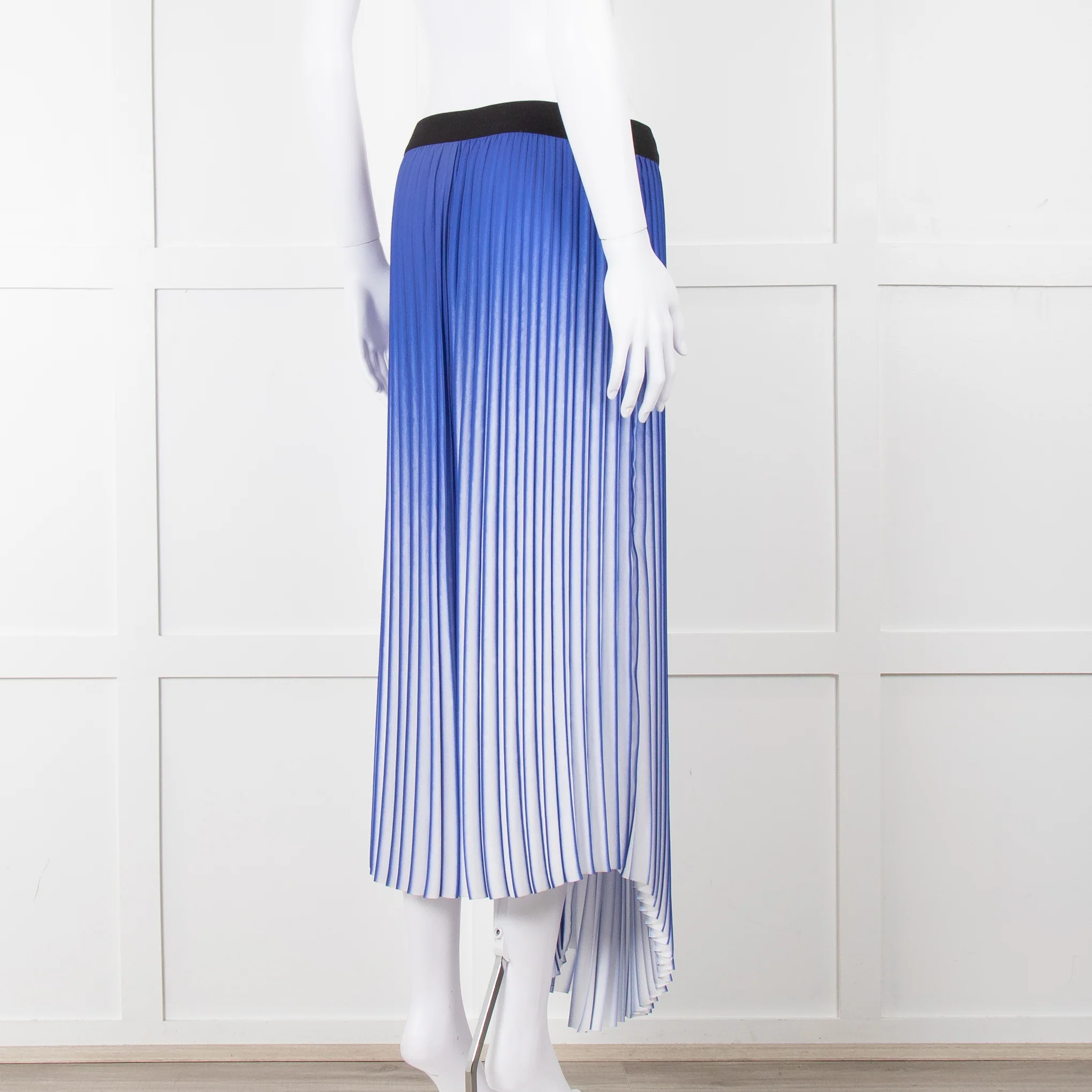 By Malene Birger Blue & White Mirco Pleat Elastic Waist Skirt - Image 6