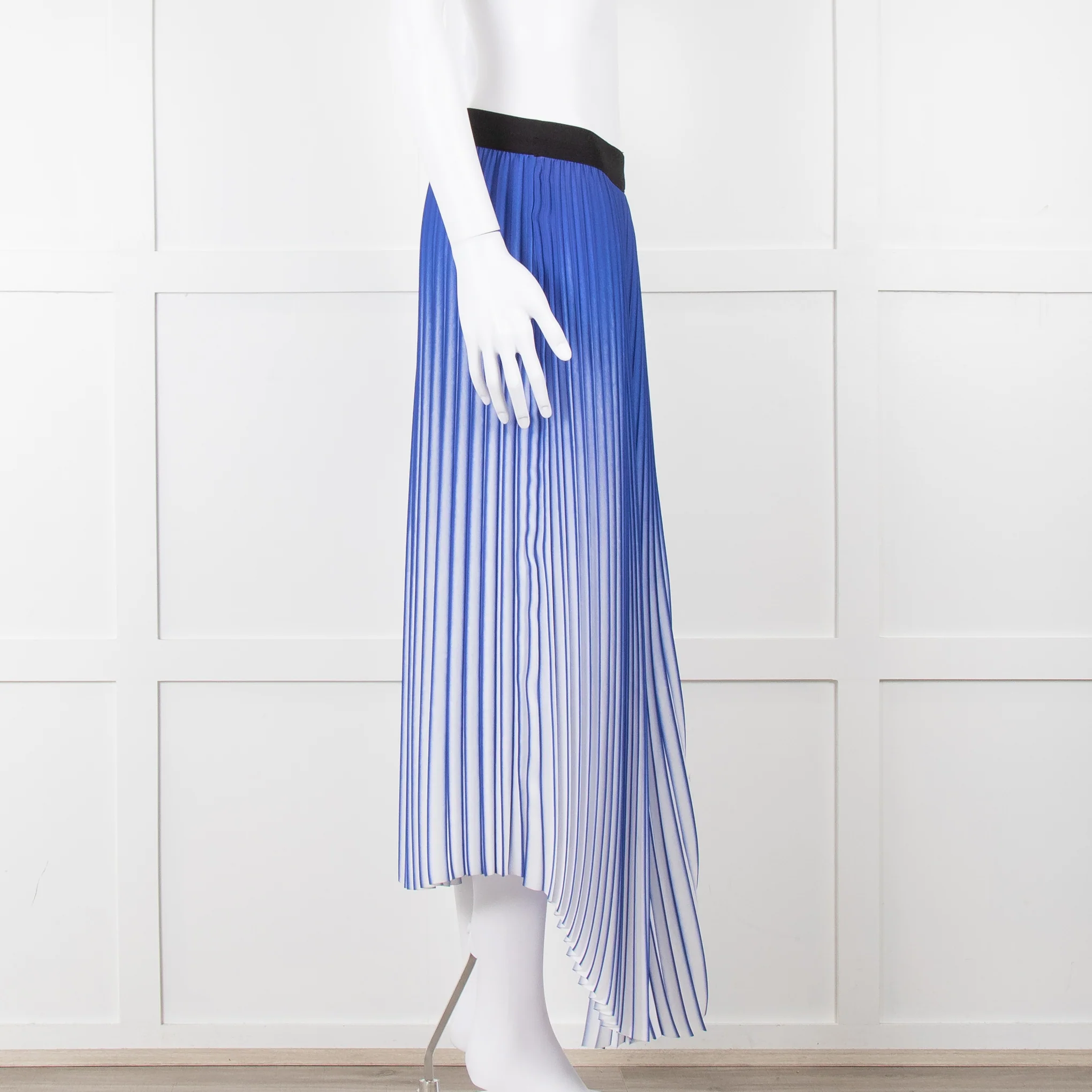 By Malene Birger Blue & White Mirco Pleat Elastic Waist Skirt - Image 7