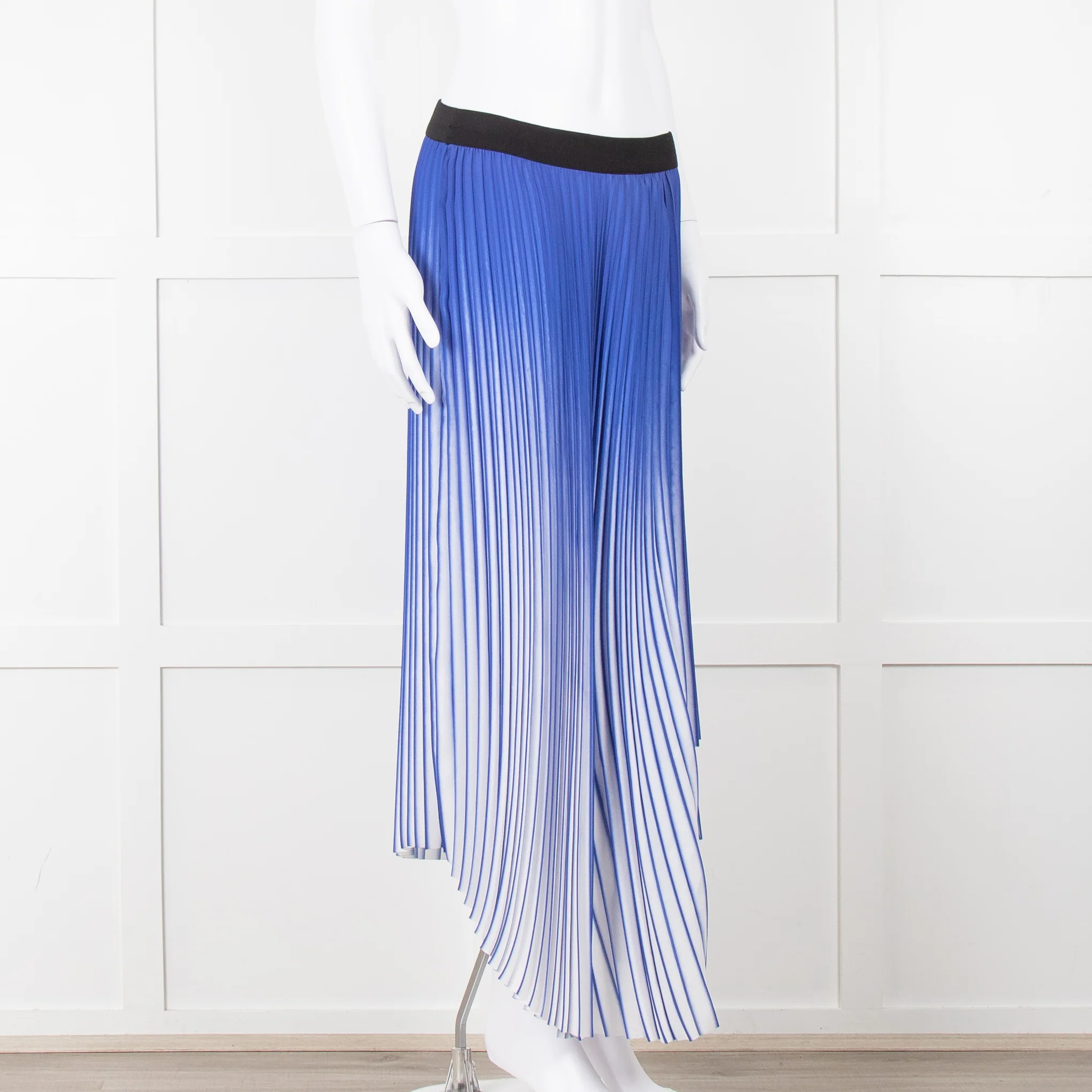 By Malene Birger Blue & White Mirco Pleat Elastic Waist Skirt - Image 8