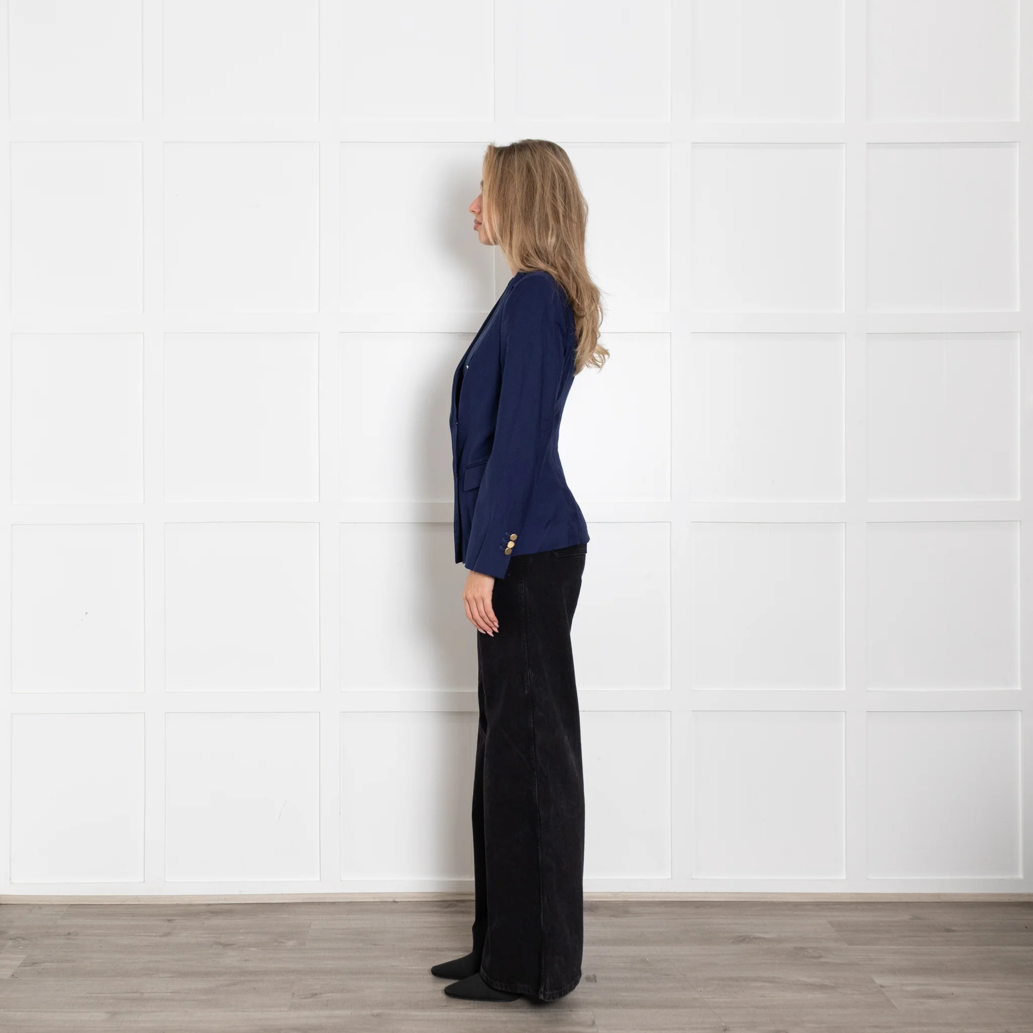 By Malene Birger Blue Wool Blend Double Breast Blazer - Image 4