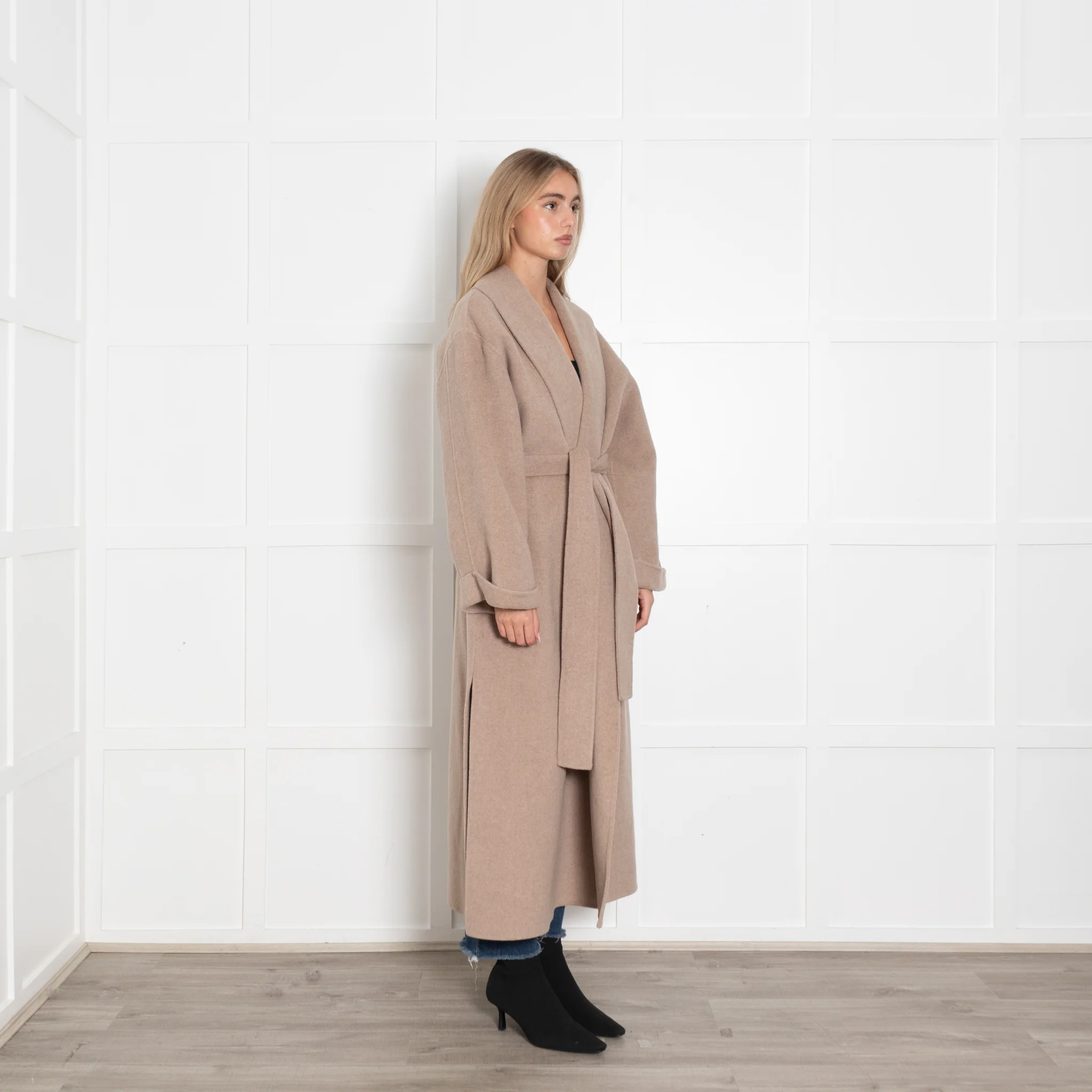 By Malene Birger Oatmeal Maxi Coat With Belt - Image 7