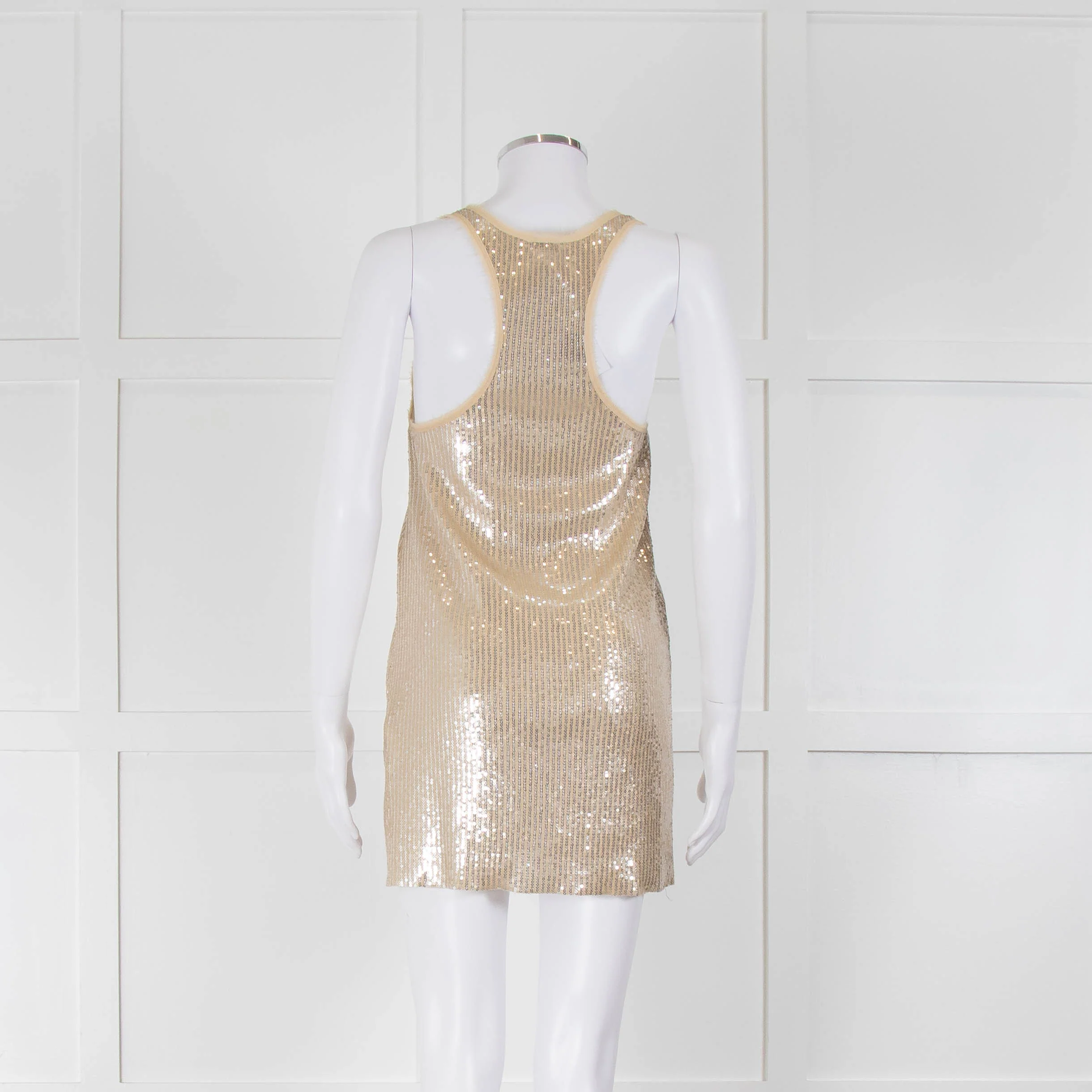 By Malene Birger Gold Silver Sequin Sleeveless Top - Image 3