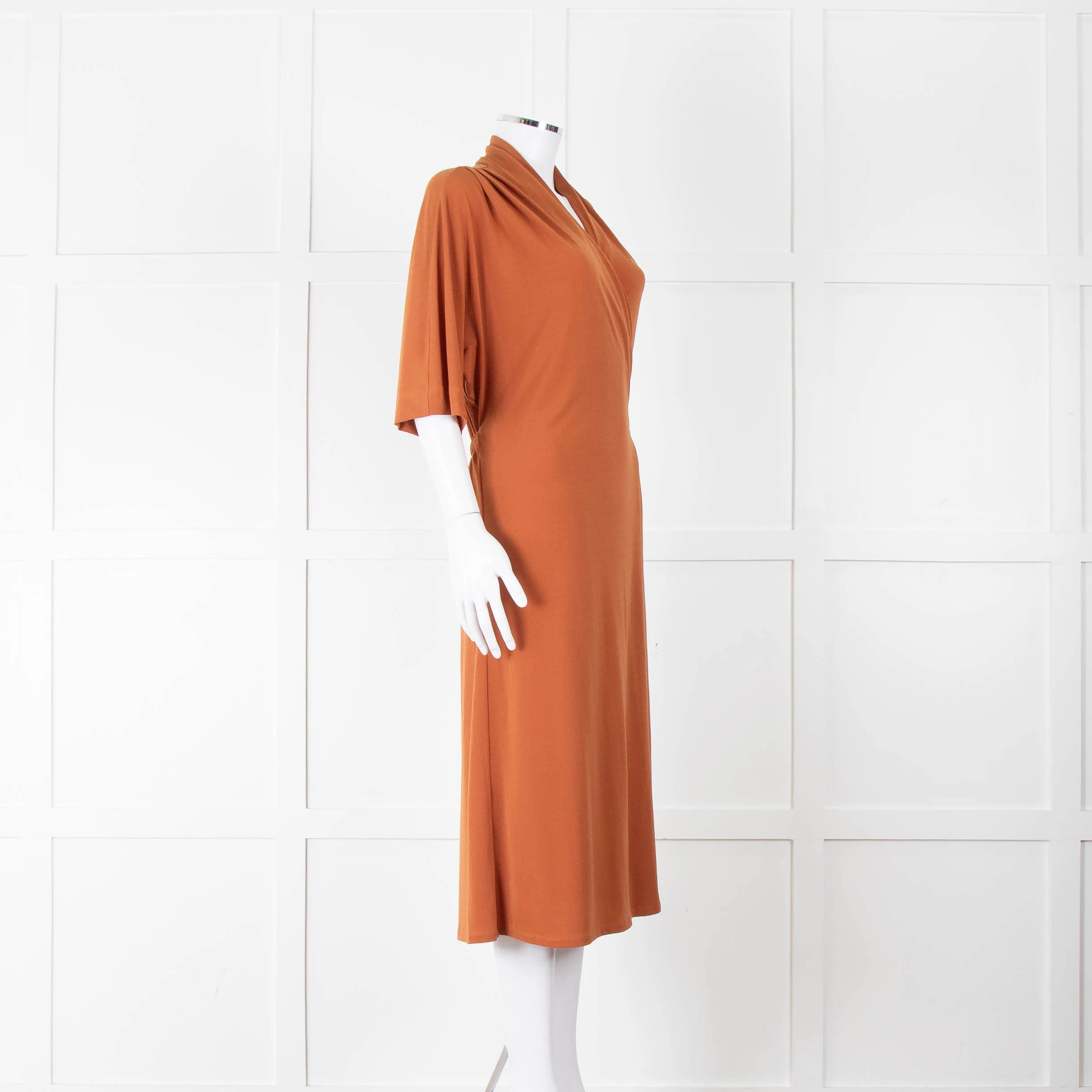 By Malene Birger Ivesia Rust Coloured Stretch Wrap Dress - Image 2