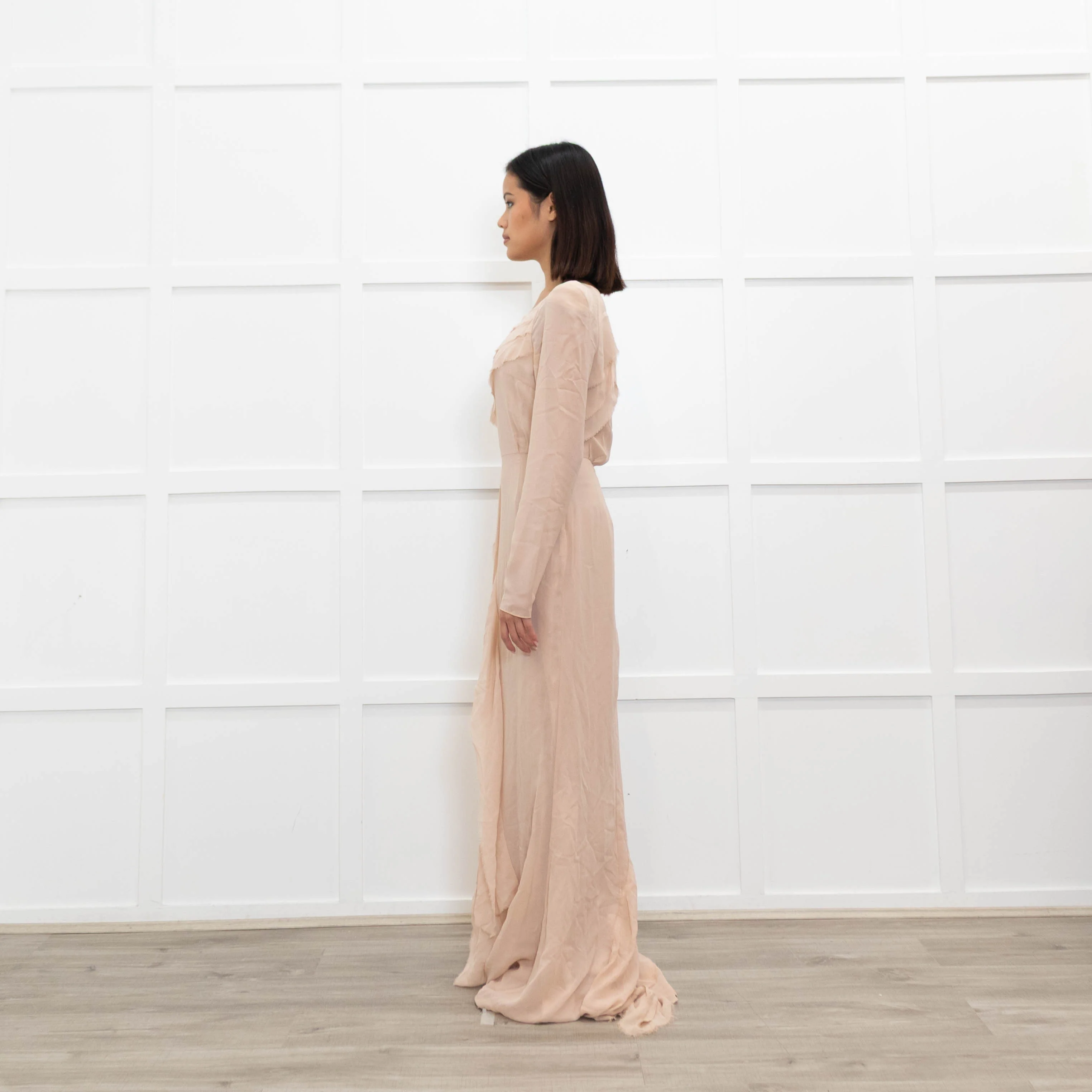 By Malene Birger Pale Pink Chiffon Long Maxi Dress - Image 6