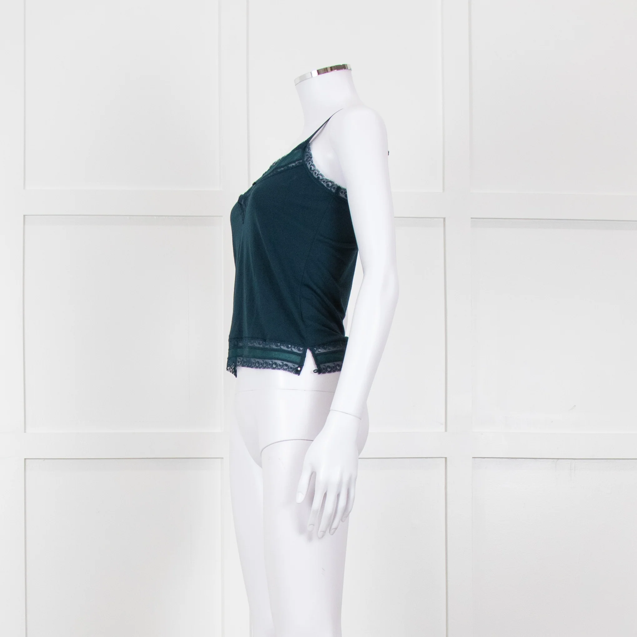 By Malene Birger Teal Lace Trim Camisole - Image 3
