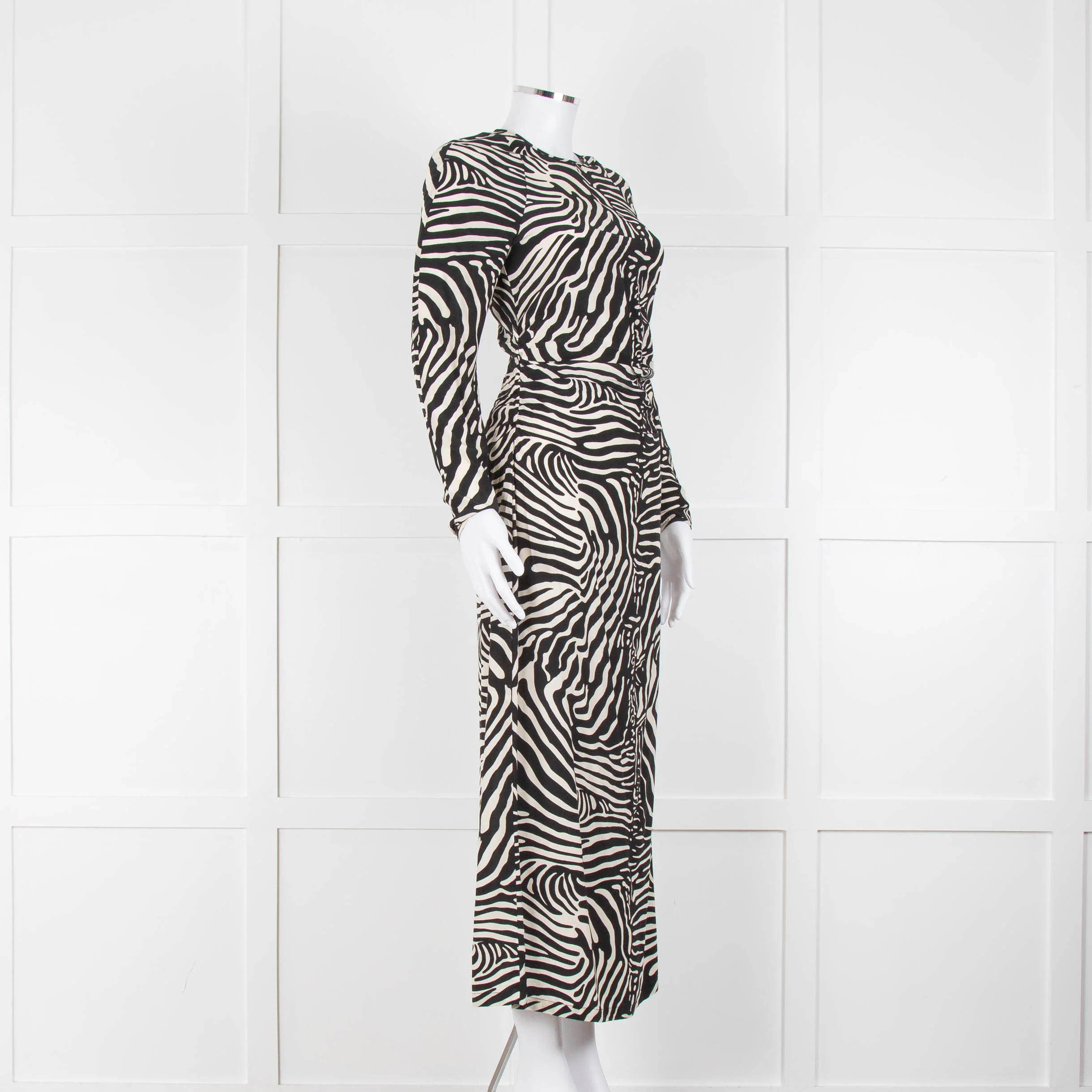 By Malene Birger Zebra Print Ruched Front Maxi Dress - Image 2