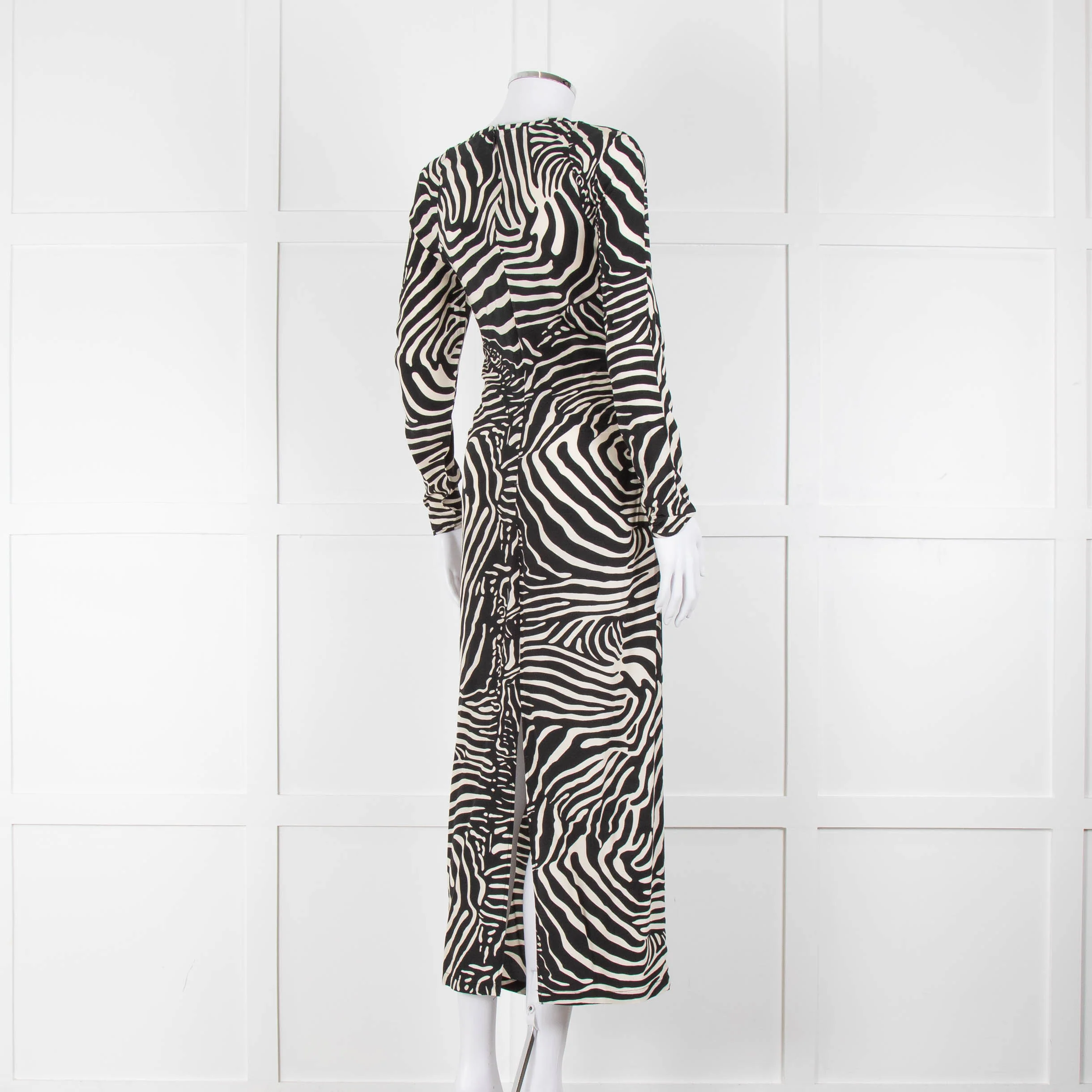 By Malene Birger Zebra Print Ruched Front Maxi Dress - Image 4