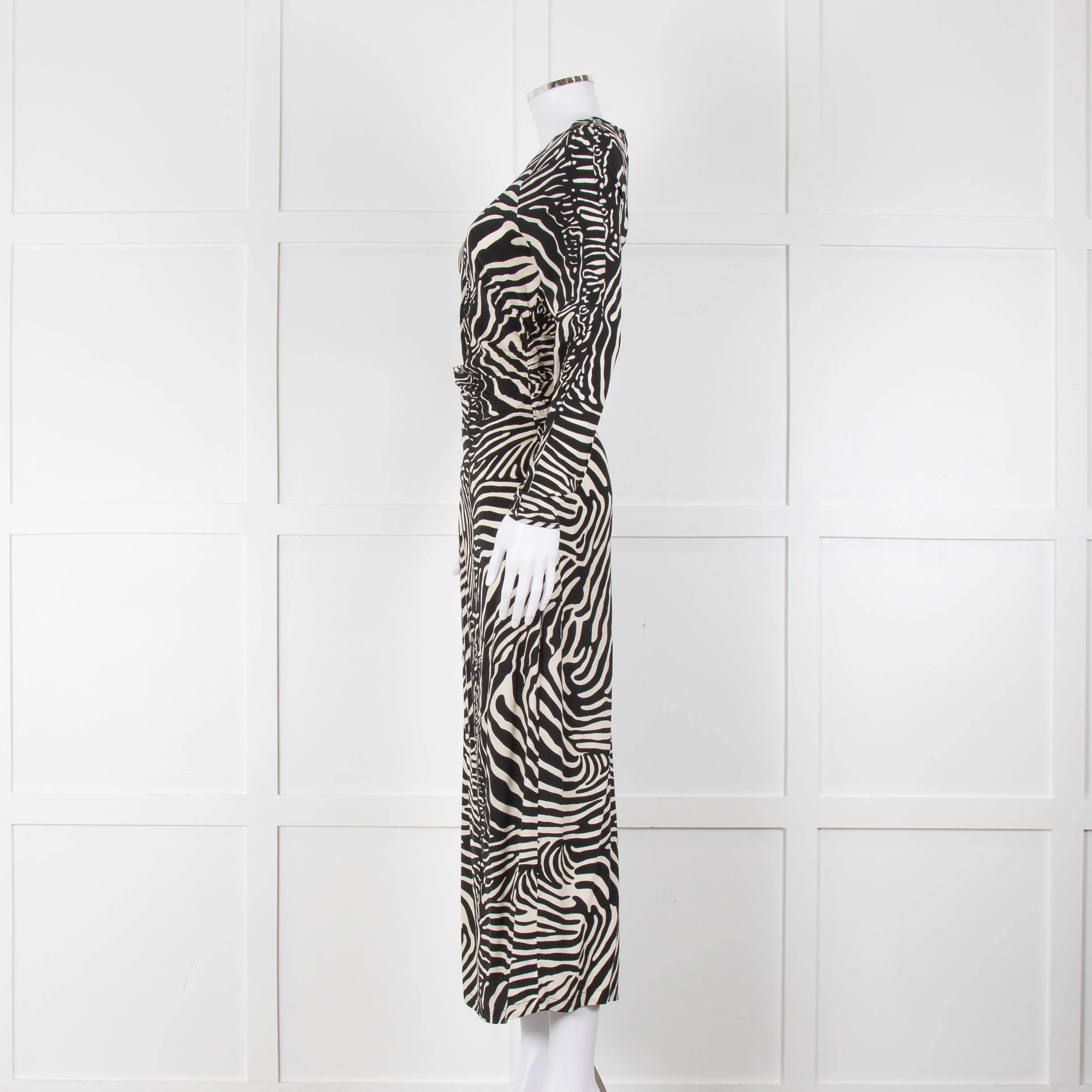 By Malene Birger Zebra Print Ruched Front Maxi Dress - Image 7
