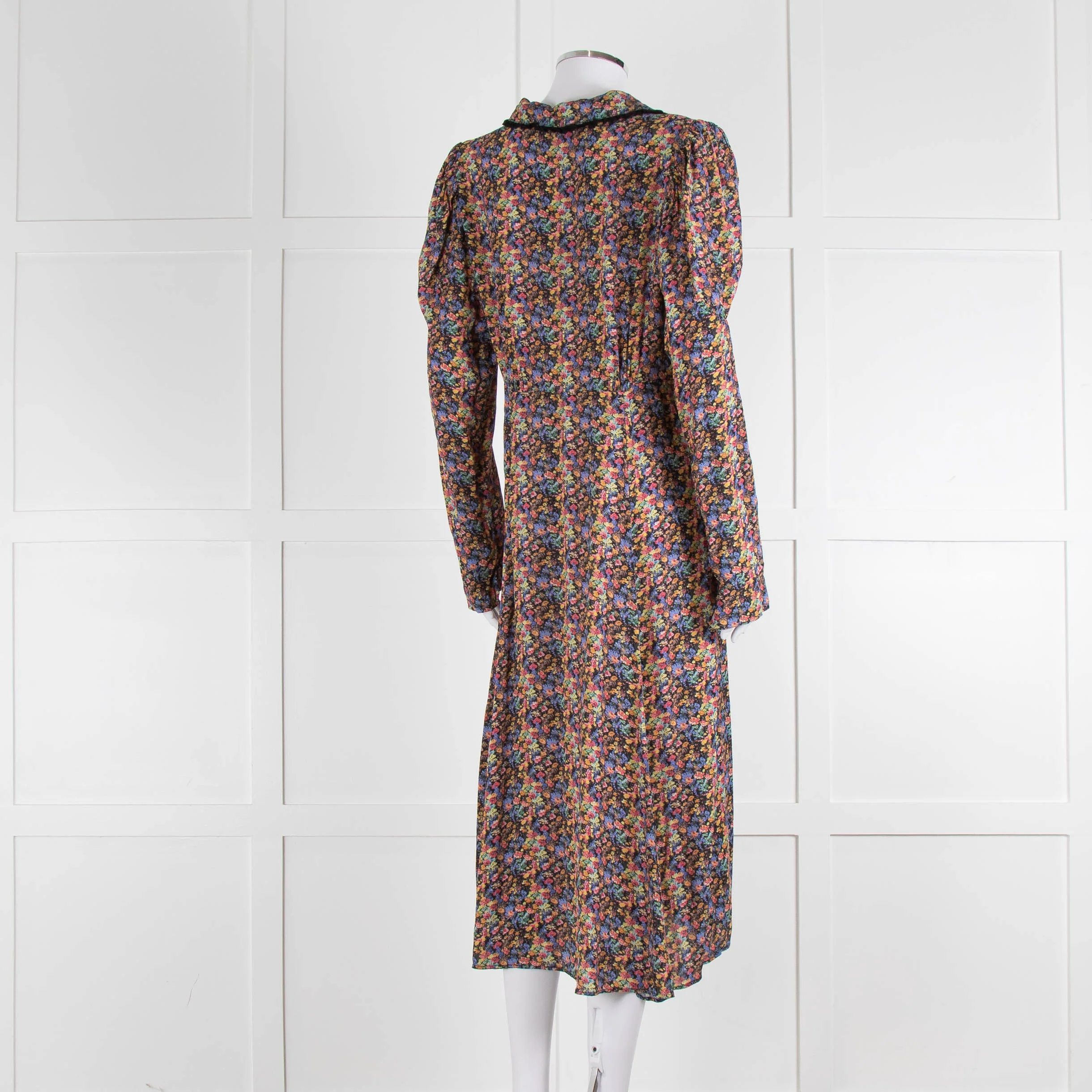 By Timo Floral Long Sleeve Collared Midi Dress - Image 4