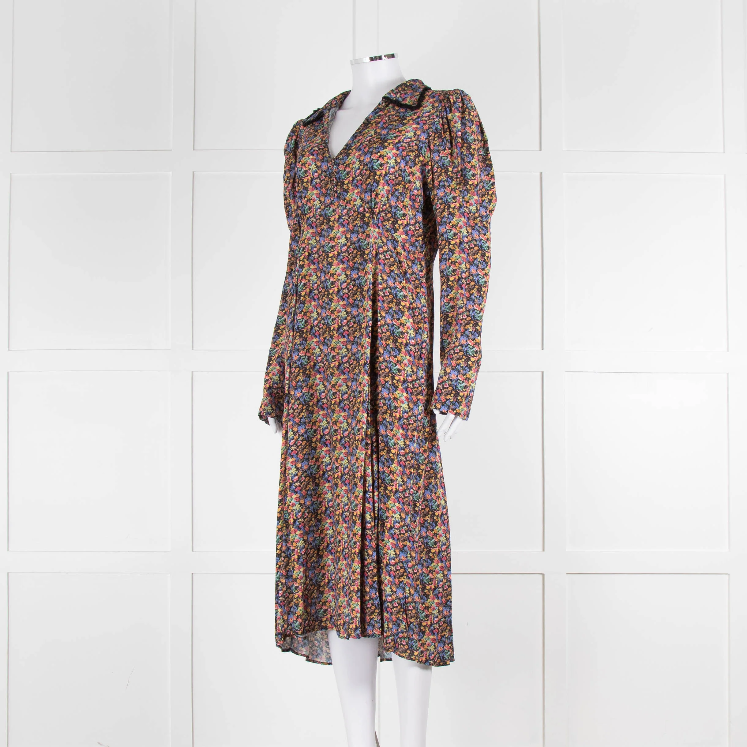 By Timo Floral Long Sleeve Collared Midi Dress - Image 8