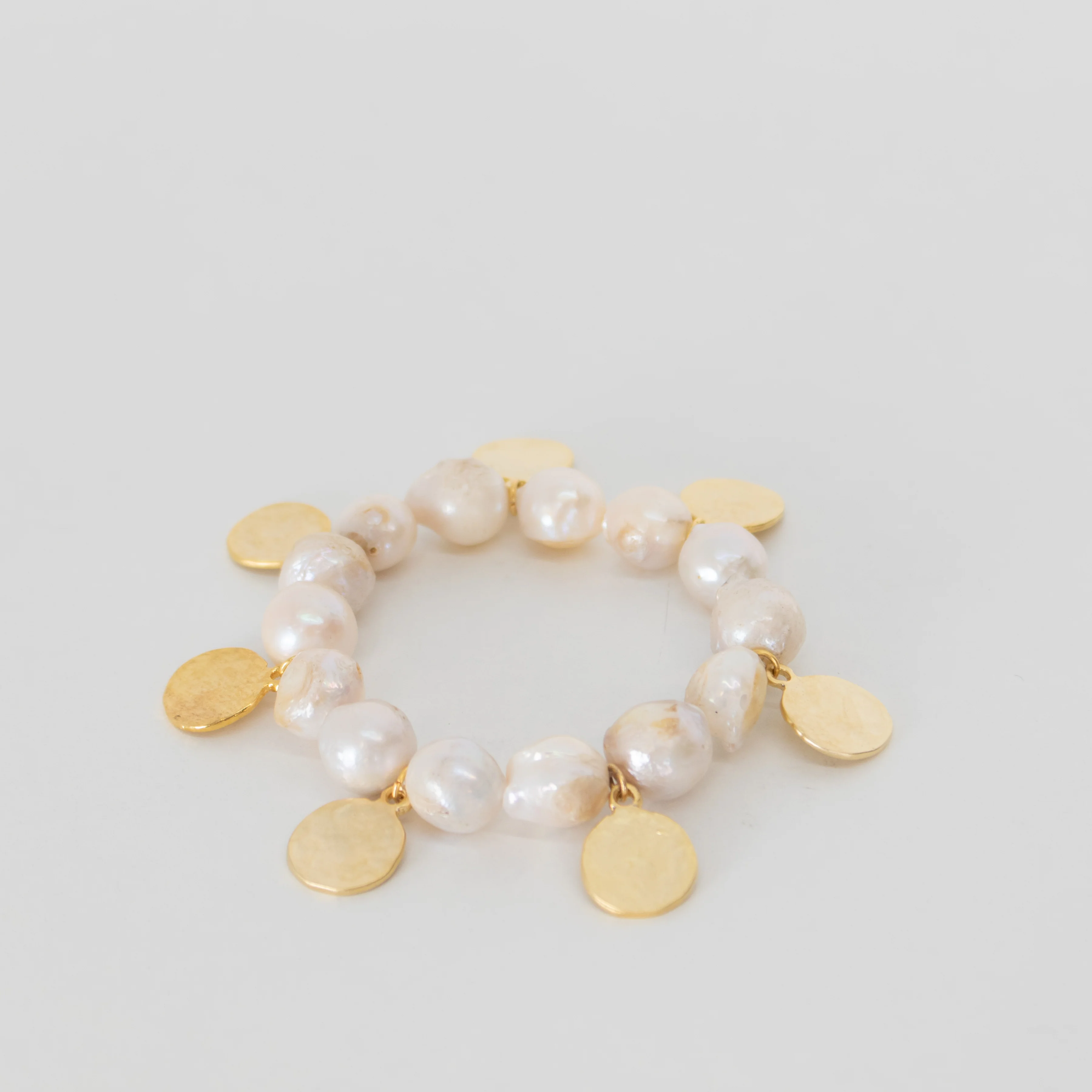 By Virgo Pearl And Coin Stretch Bracelet - Image 3