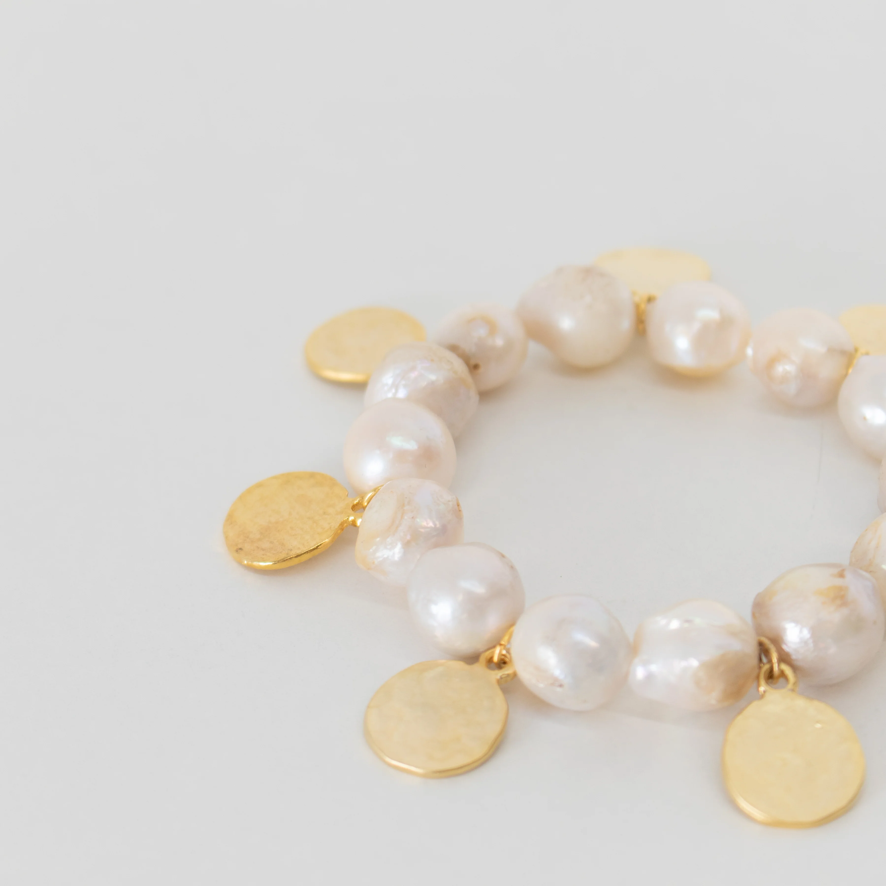 By Virgo Pearl And Coin Stretch Bracelet - Image 4