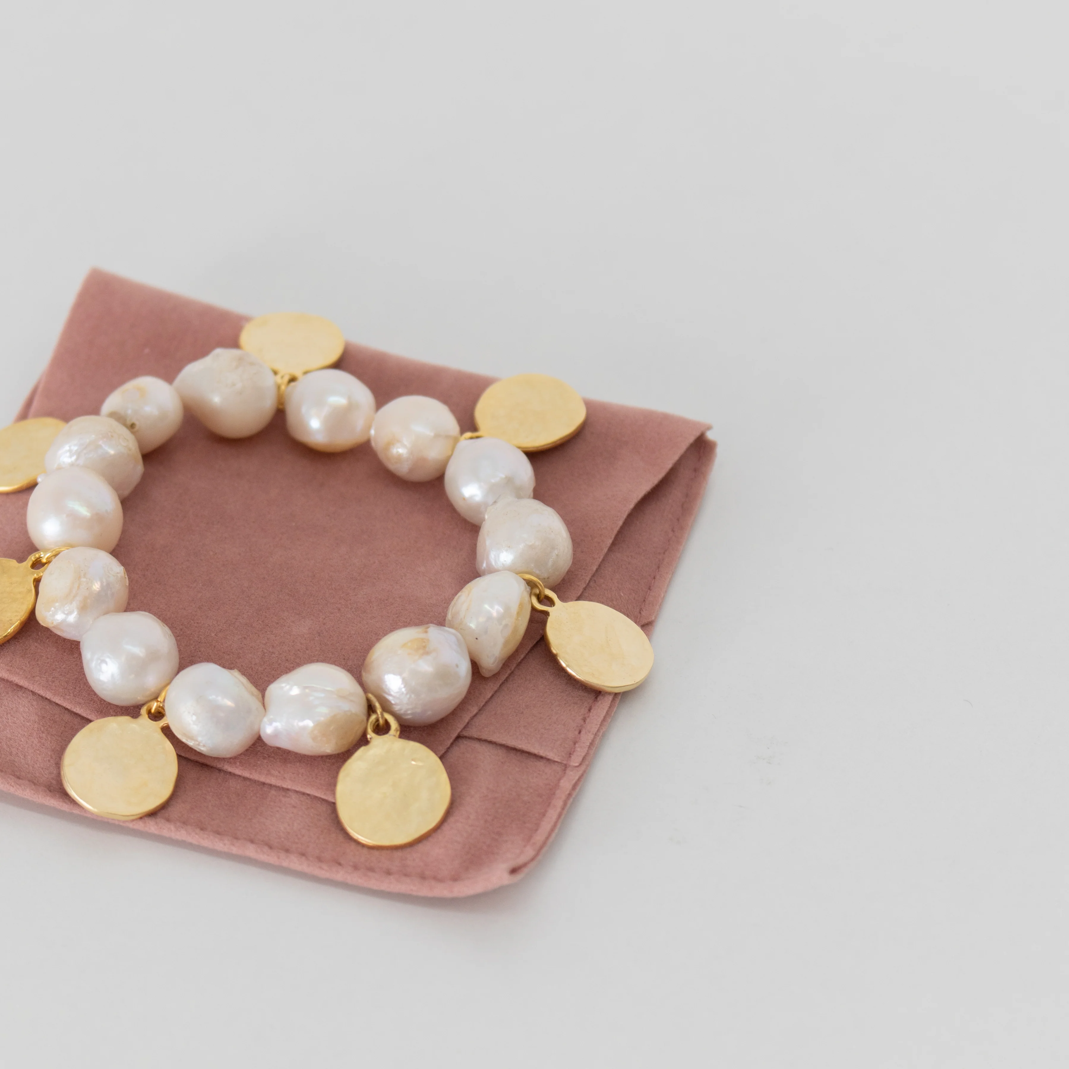 By Virgo Pearl And Coin Stretch Bracelet - Image 5