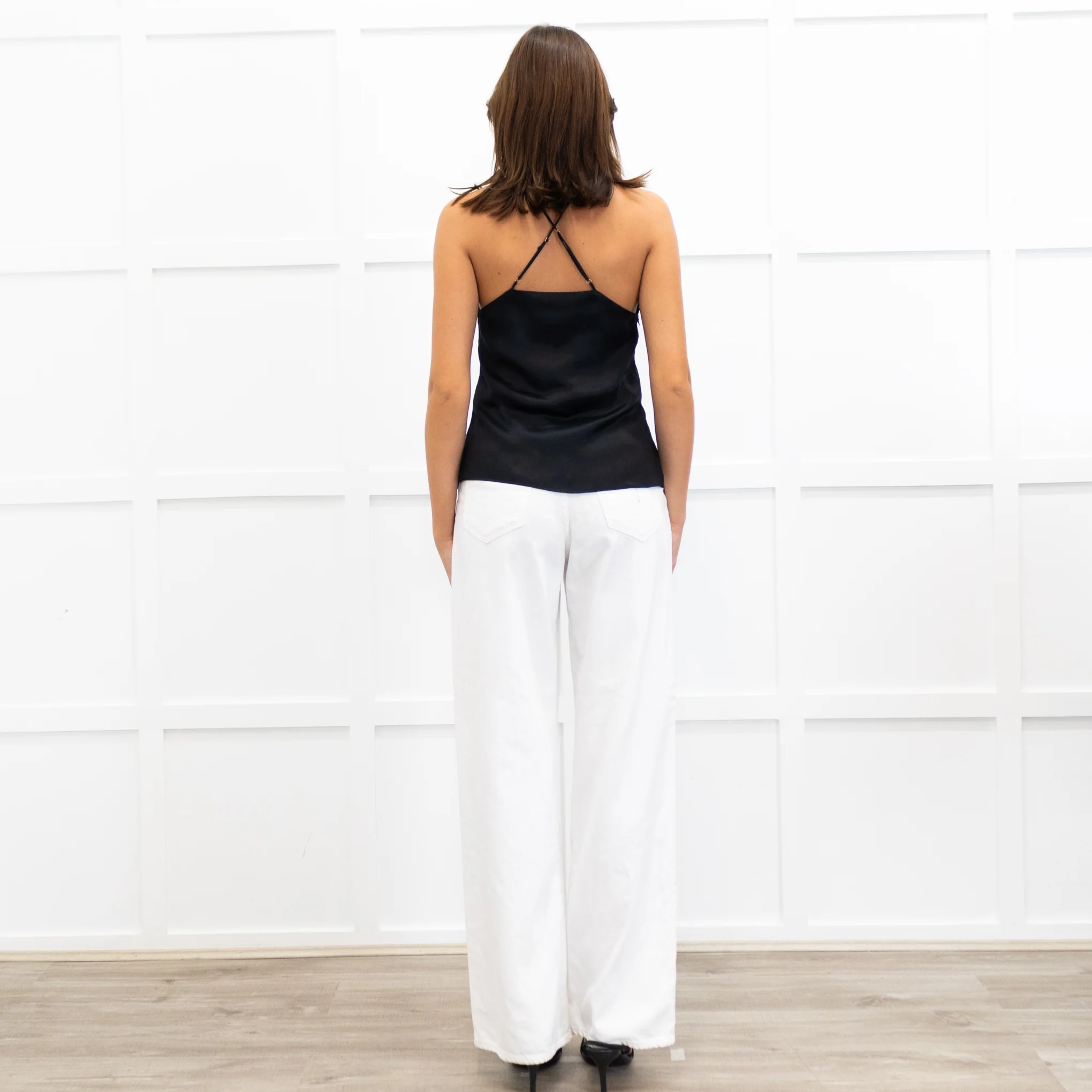 Cami NYC Black Silk & Lace Half Lined Camisole - Image 5
