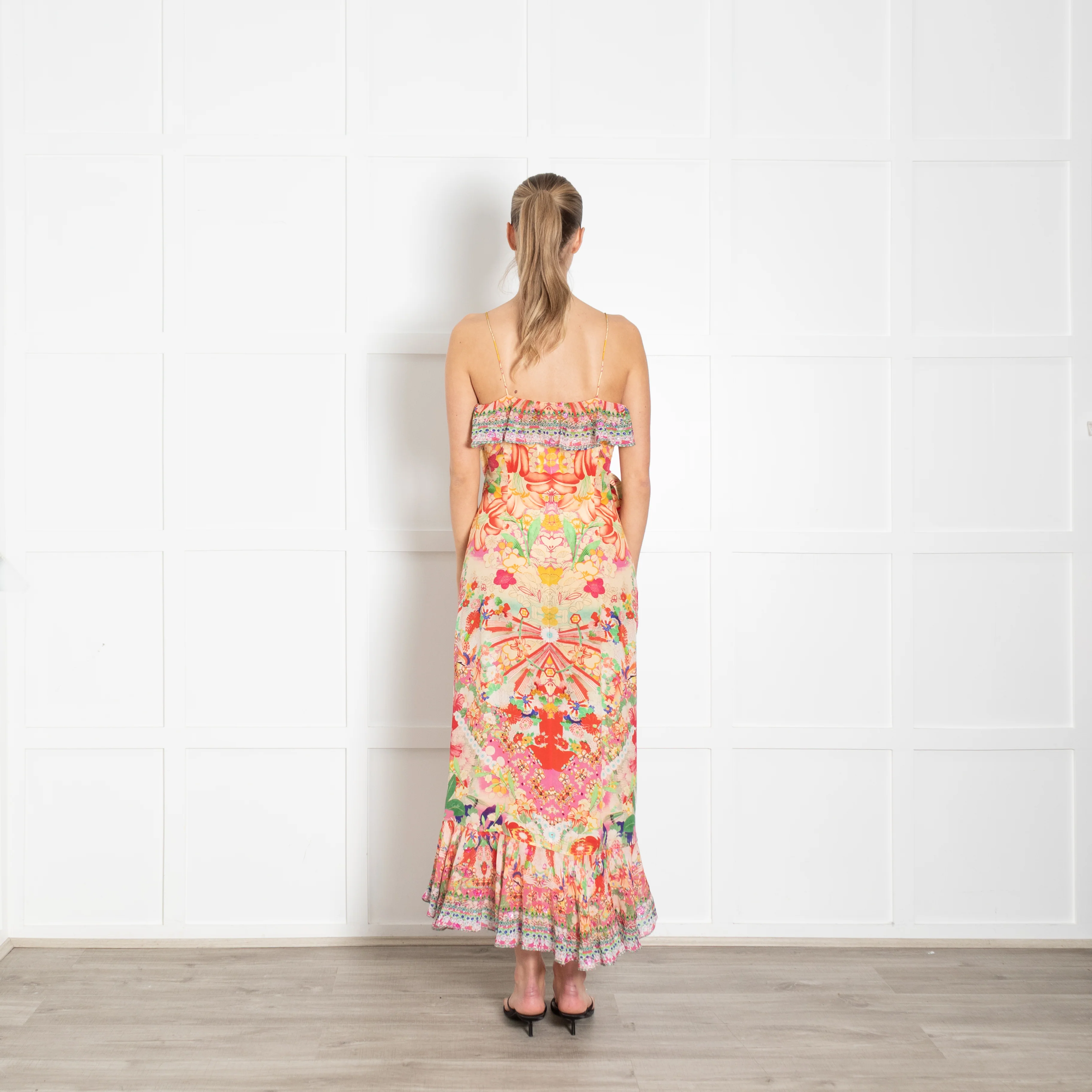 Camilla Multi Print Diamonte Sleeveless Wrap Dress - Image 5