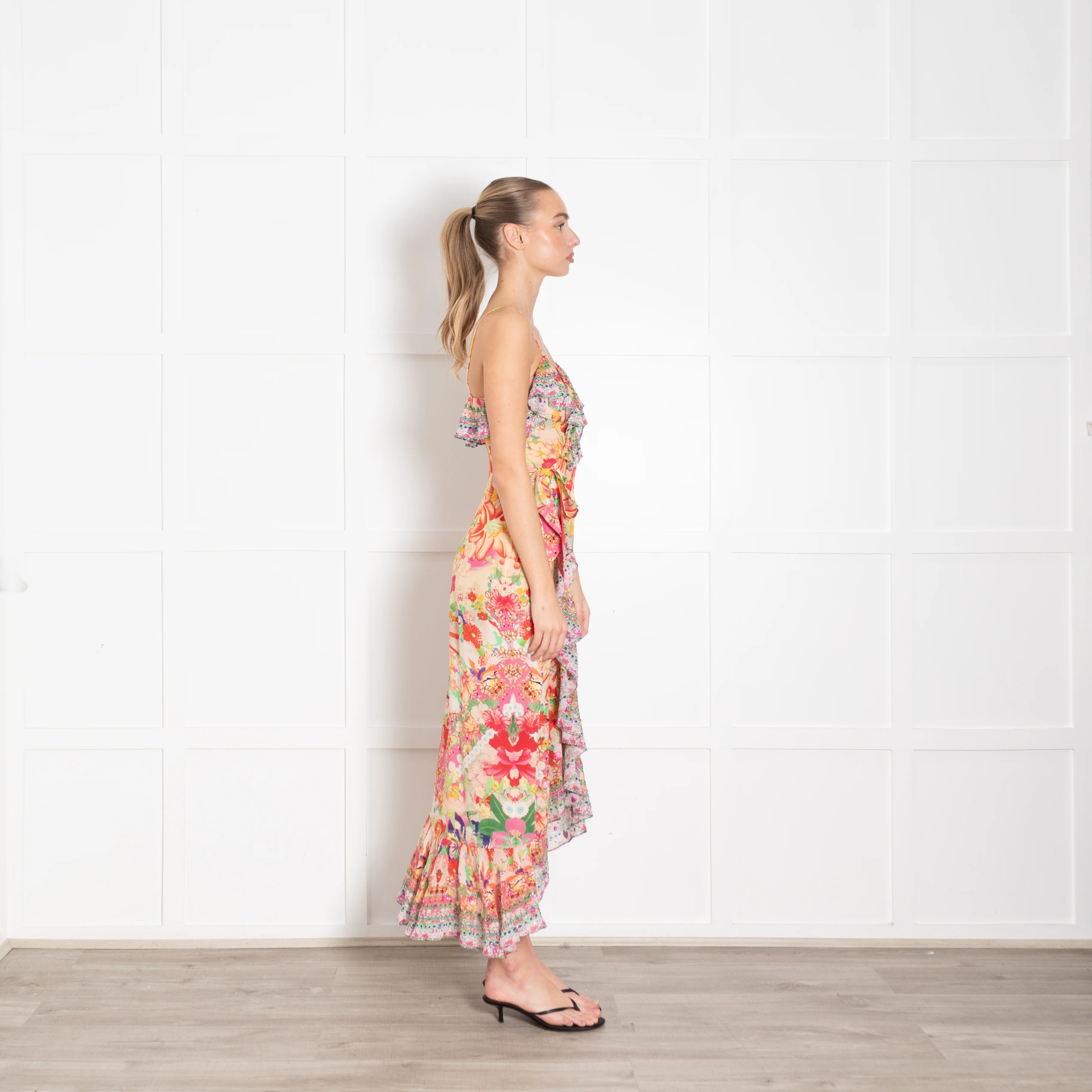 Camilla Multi Print Diamonte Sleeveless Wrap Dress - Image 6