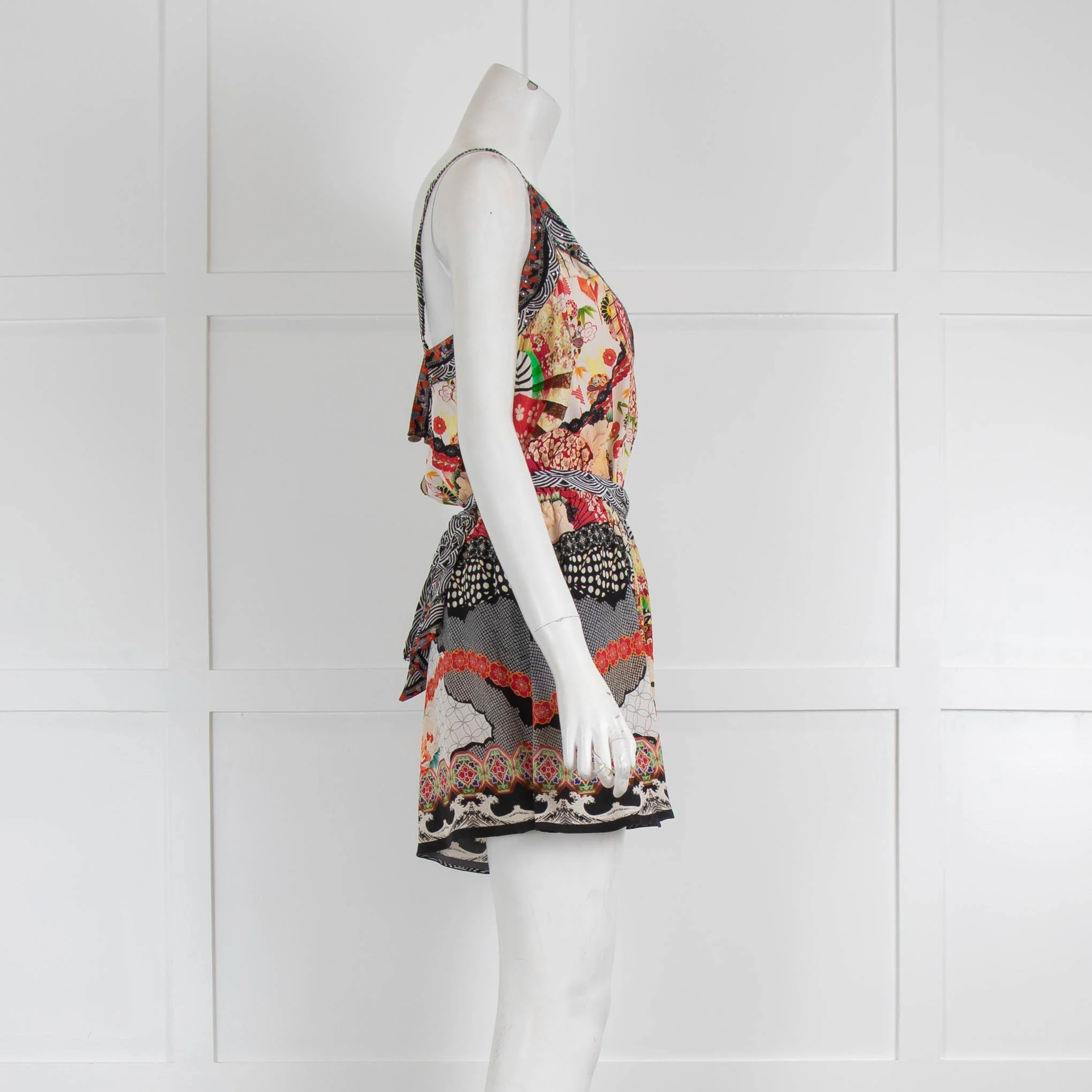 Camilla Red Patterned Silk Play Suit - Image 2