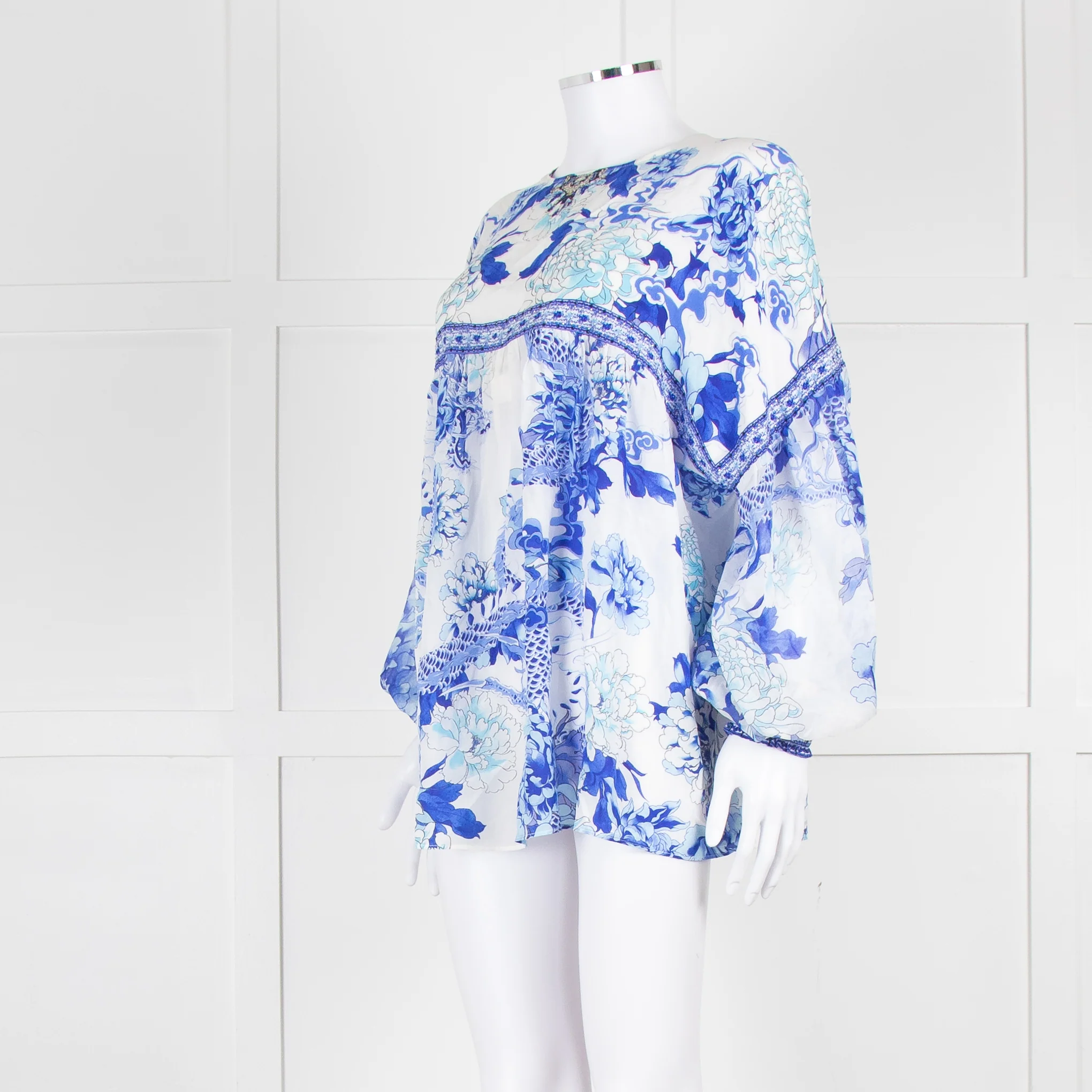 Camilla White Blue Heart Of the Dragon Oversized Blouse - Image 8