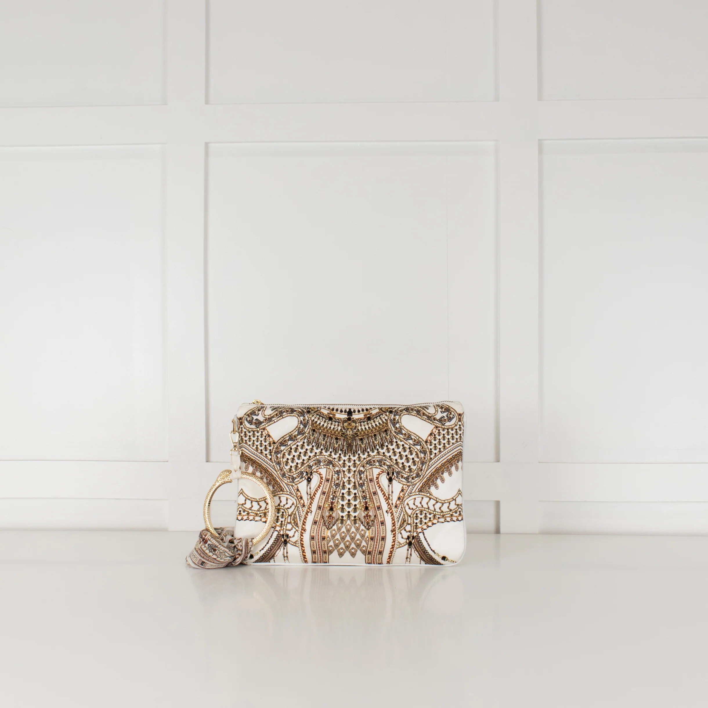 Camilla White Gold Goddess Energy Ring Scarf Clutch - Image 2