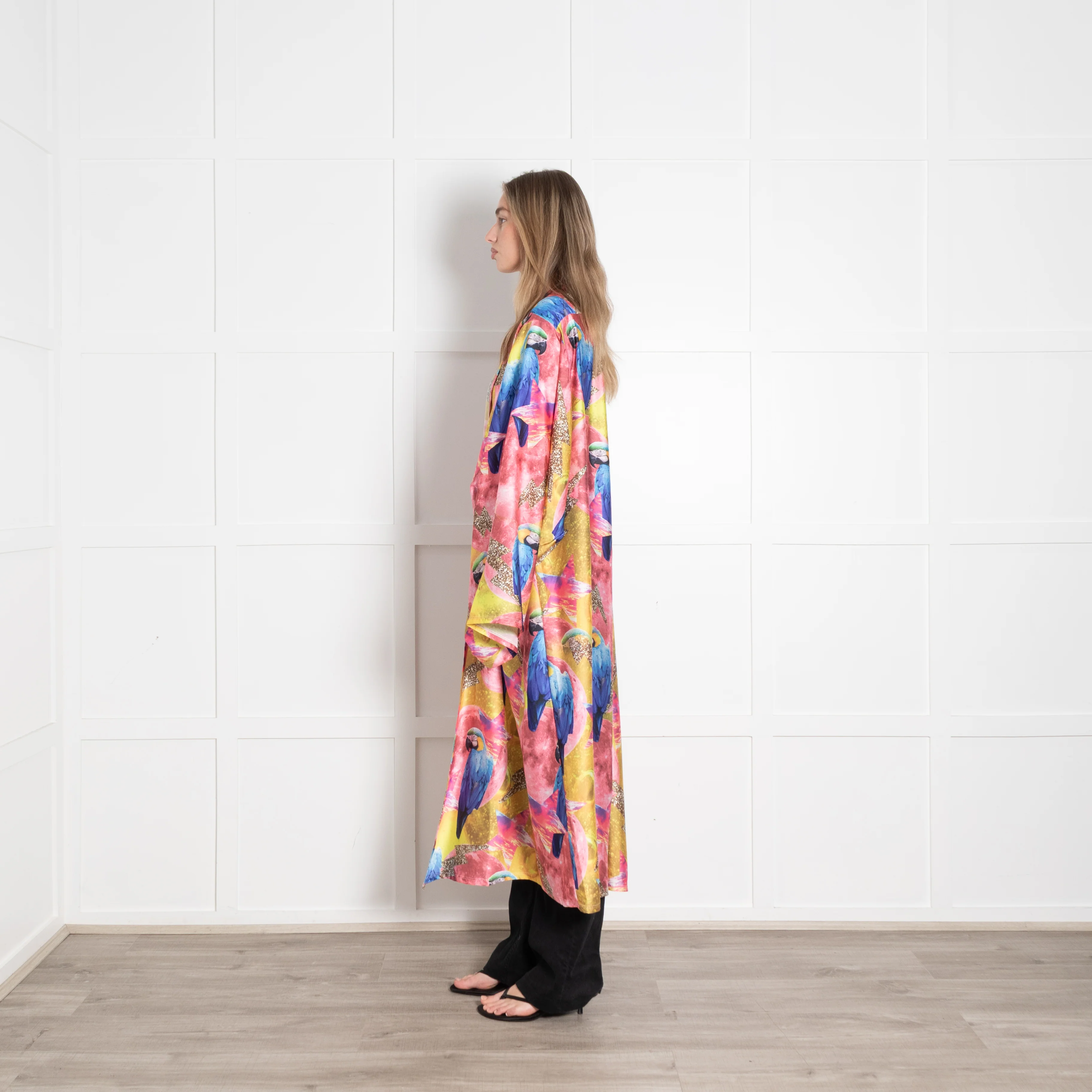 Camille Defago Silky Parrot Print Robe - Image 4
