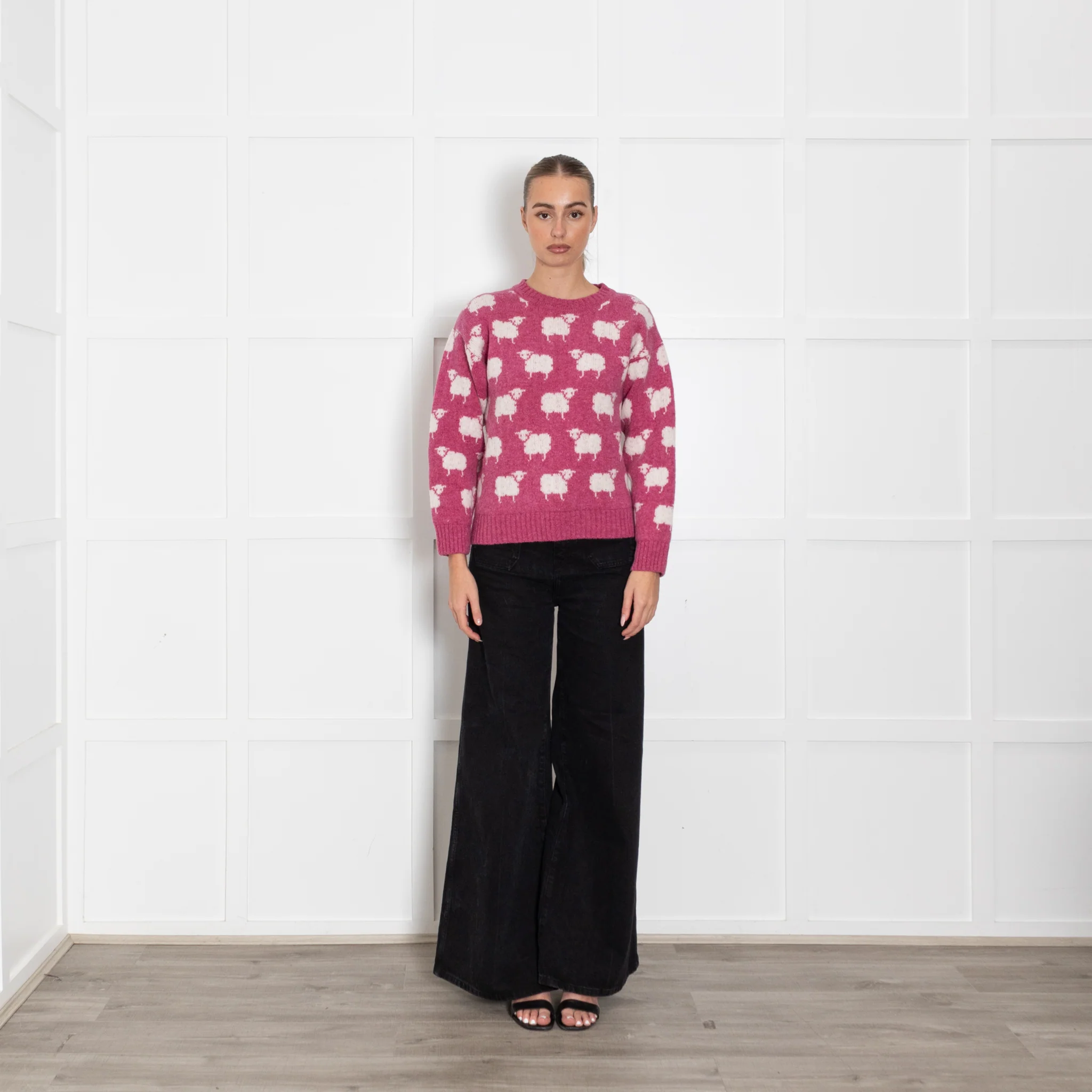 Campbell's of Beauly Pink Jumper With Sheep Motif