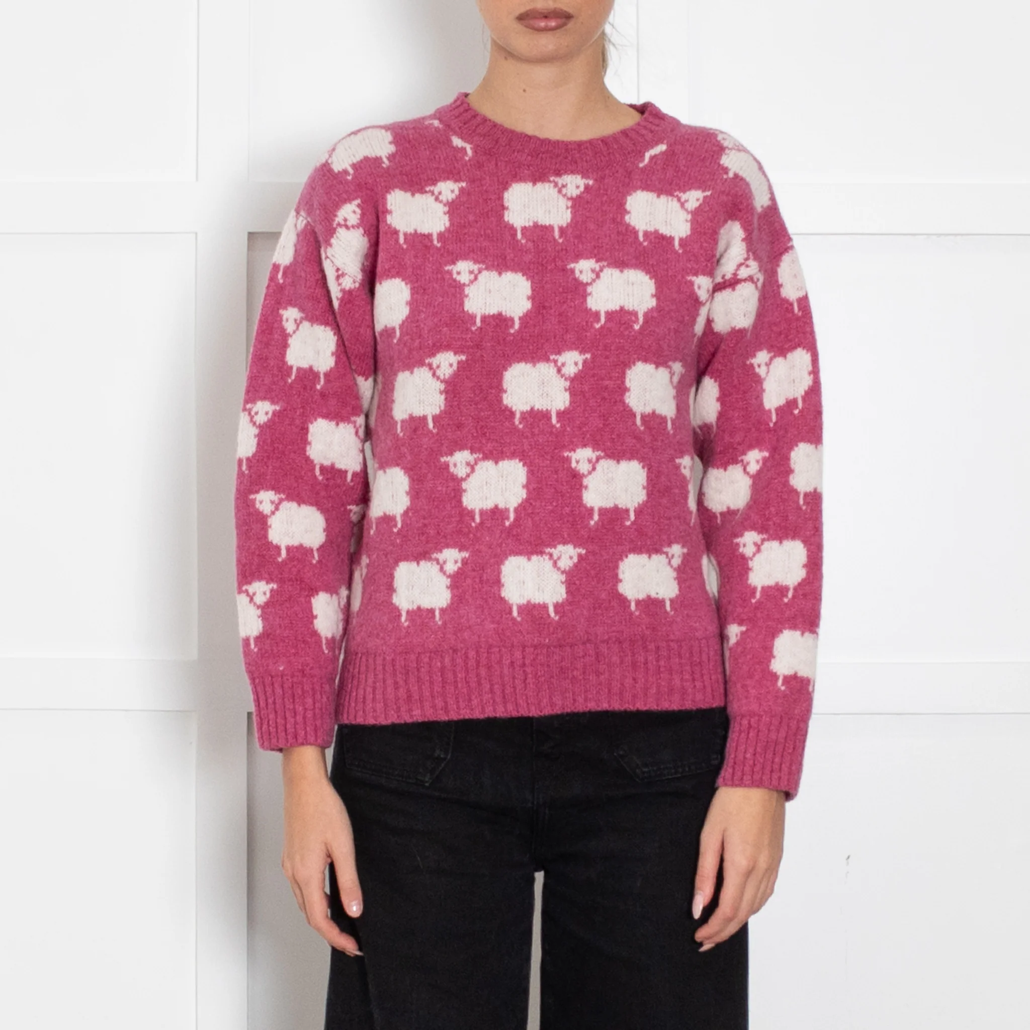 Campbell's of Beauly Pink Jumper With Sheep Motif - Image 2