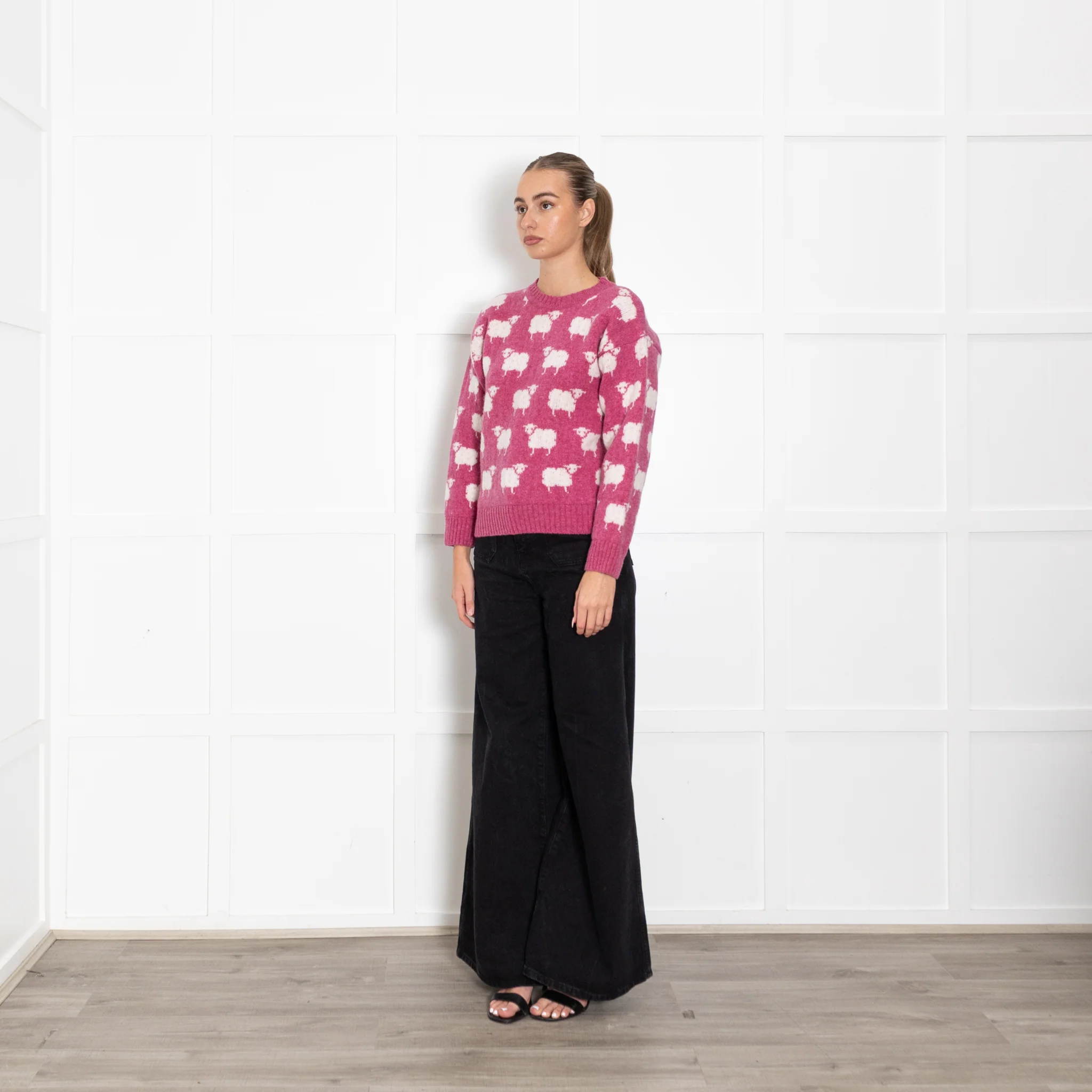 Campbell's of Beauly Pink Jumper With Sheep Motif - Image 3