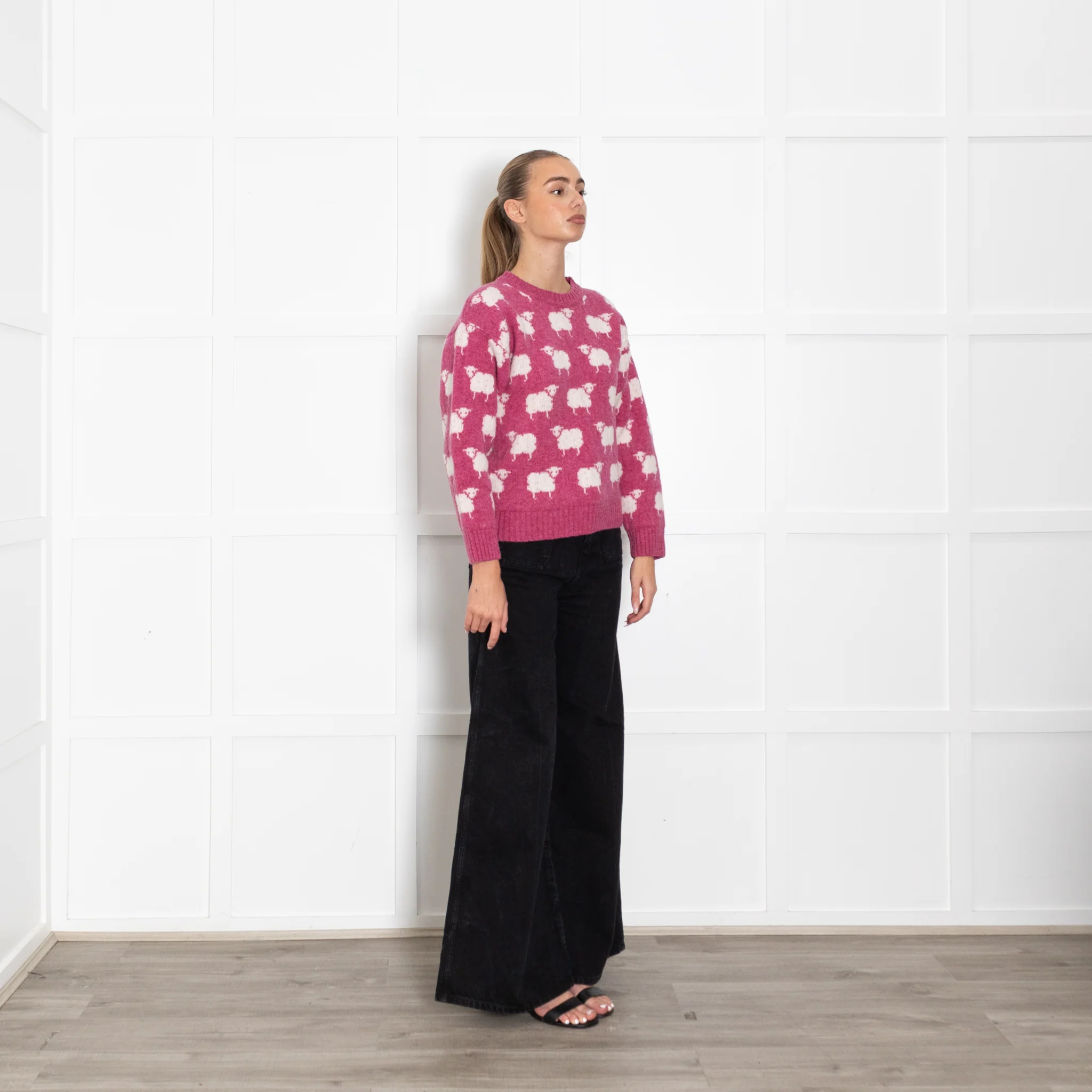Campbell's of Beauly Pink Jumper With Sheep Motif - Image 7