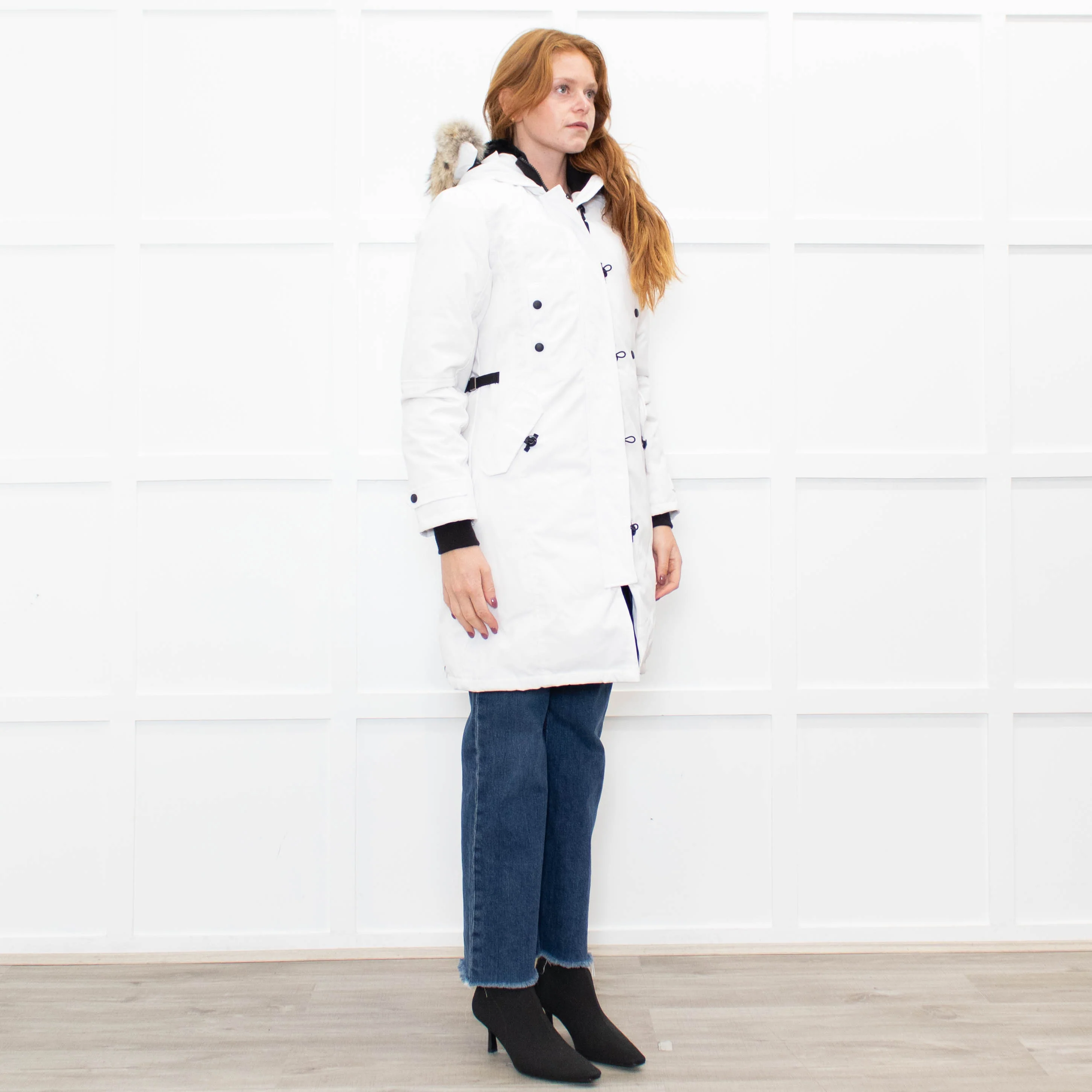 Canada Goose White Fur Hood Puffer Coat - Image 7