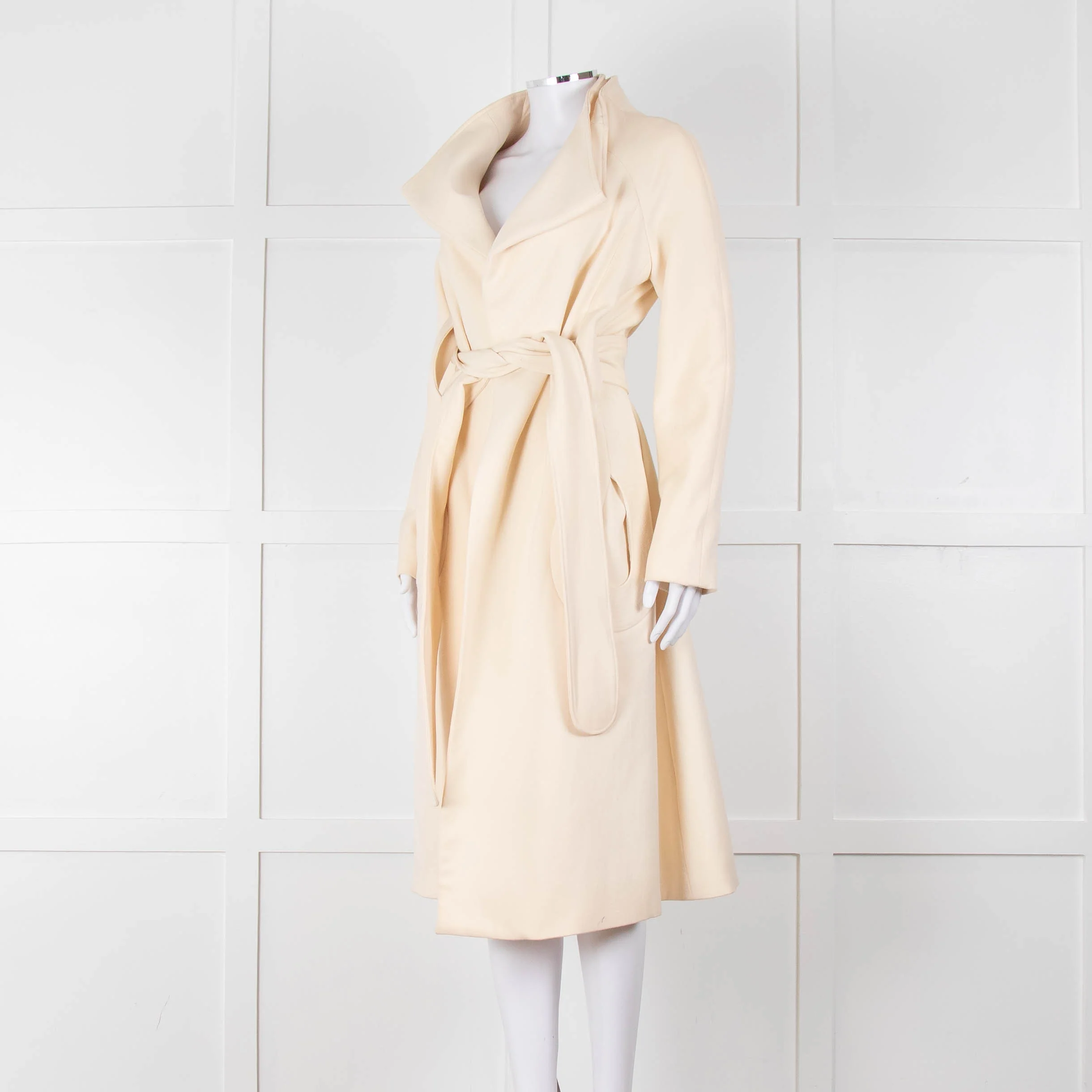 Carl Kapp Cream Belted Edge To Edge Coat - Image 8