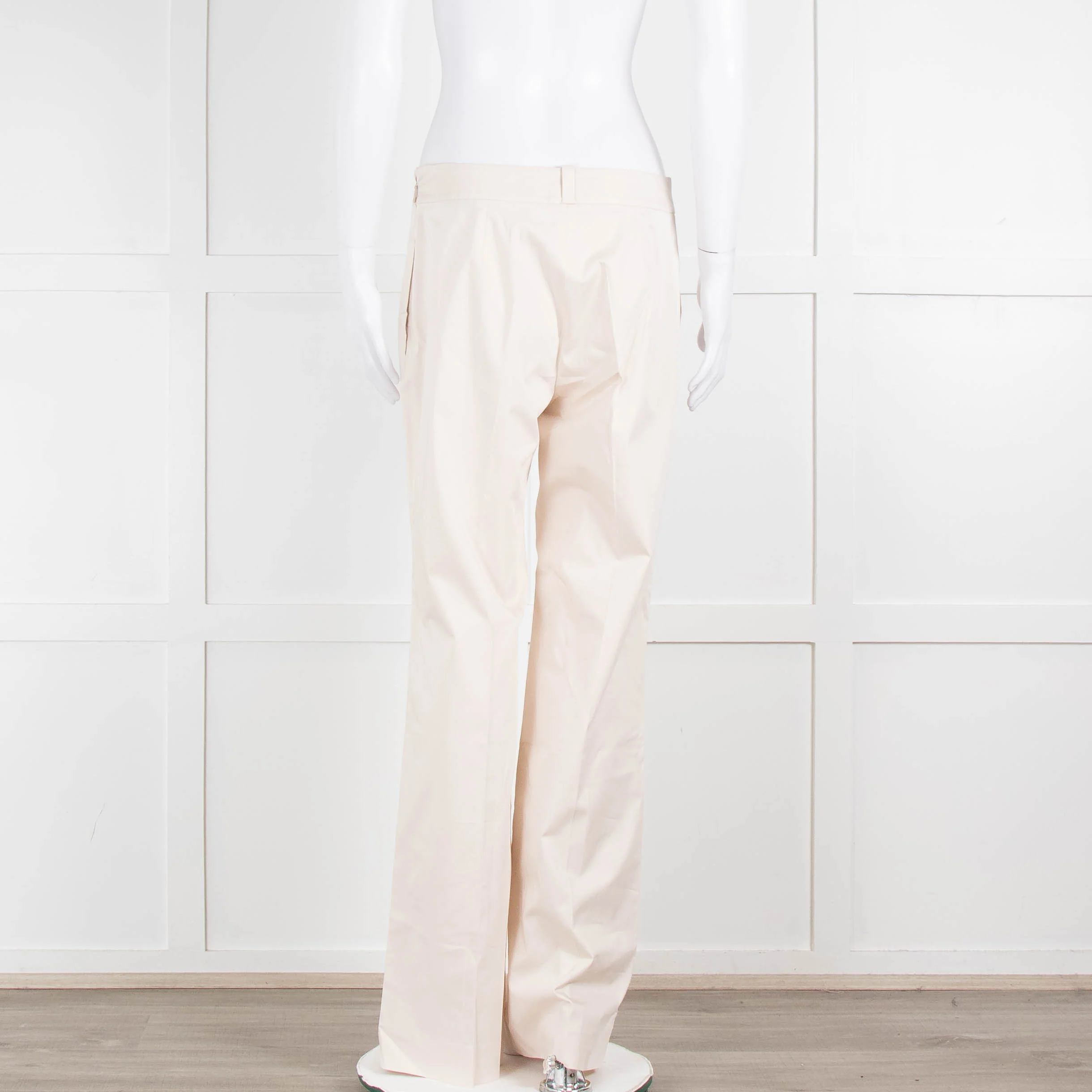 Carolina Herrera Cream Cotton Side Zip Trousers - Image 5