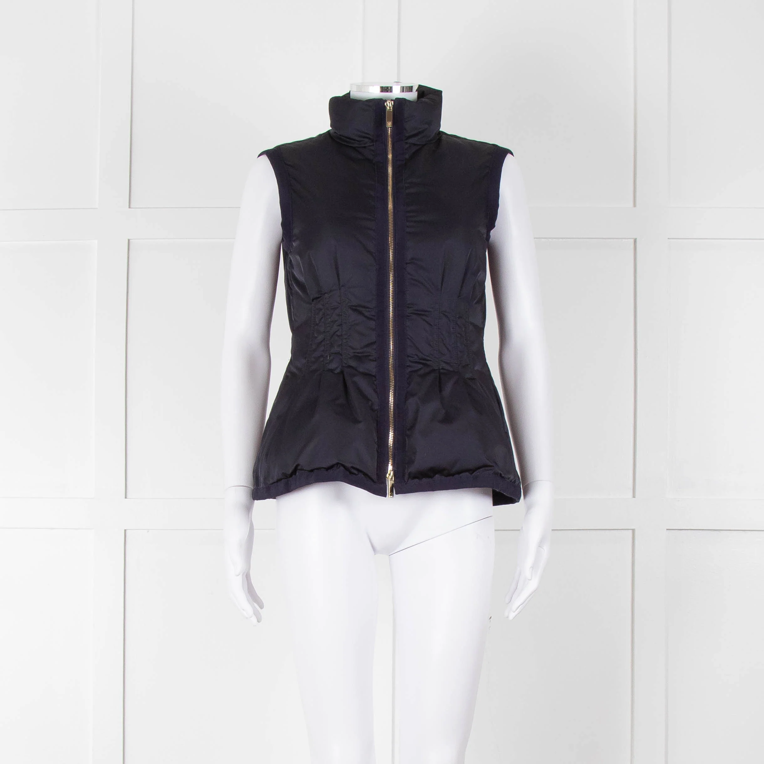 Carolina Herrera Navy Blue Fitted Down Gilet