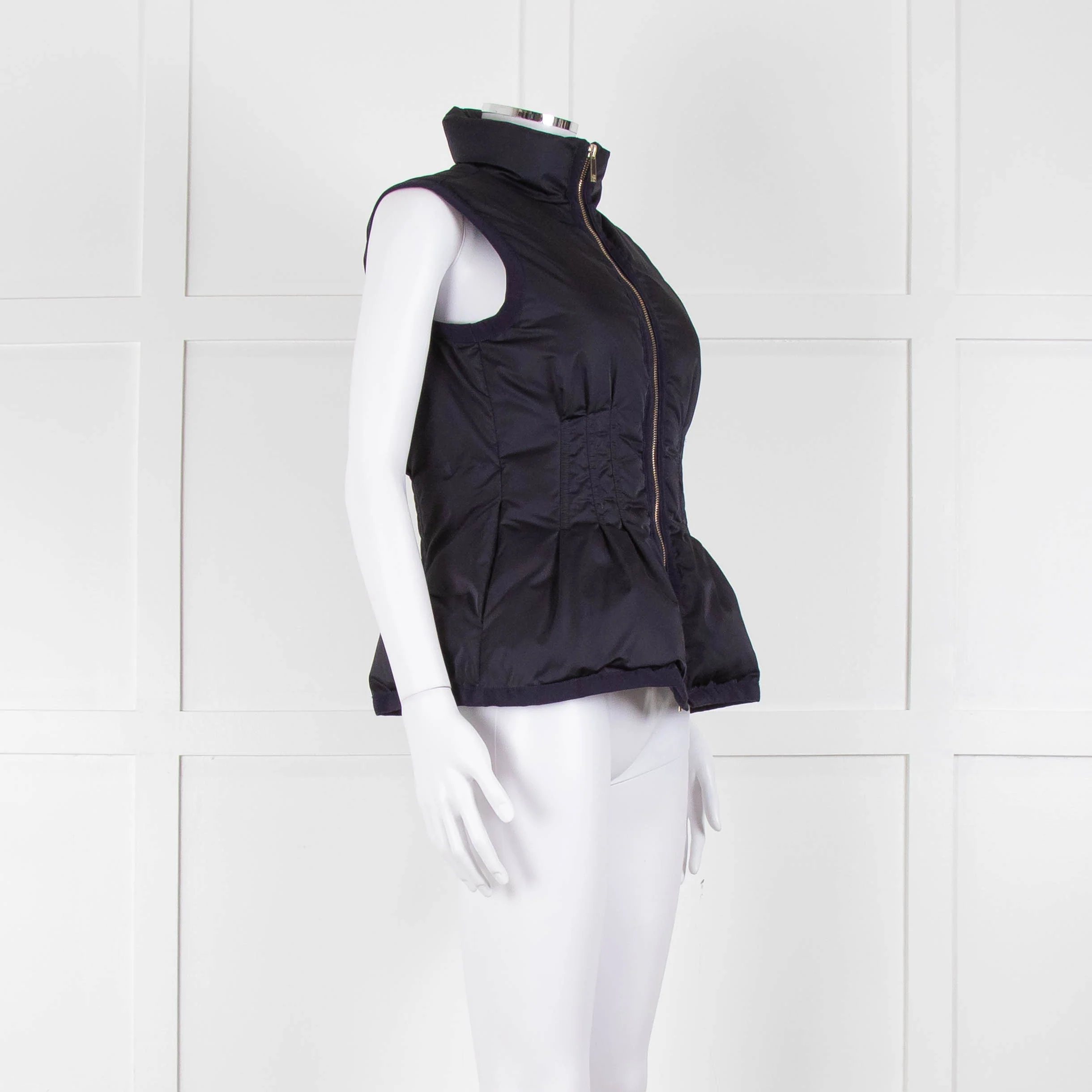 Carolina Herrera Navy Blue Fitted Down Gilet - Image 2