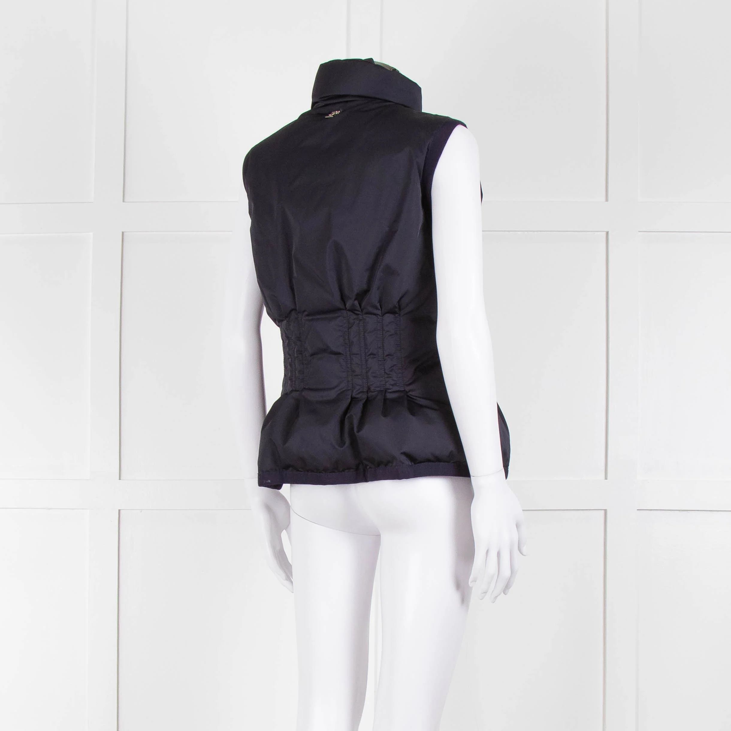 Carolina Herrera Navy Blue Fitted Down Gilet - Image 4