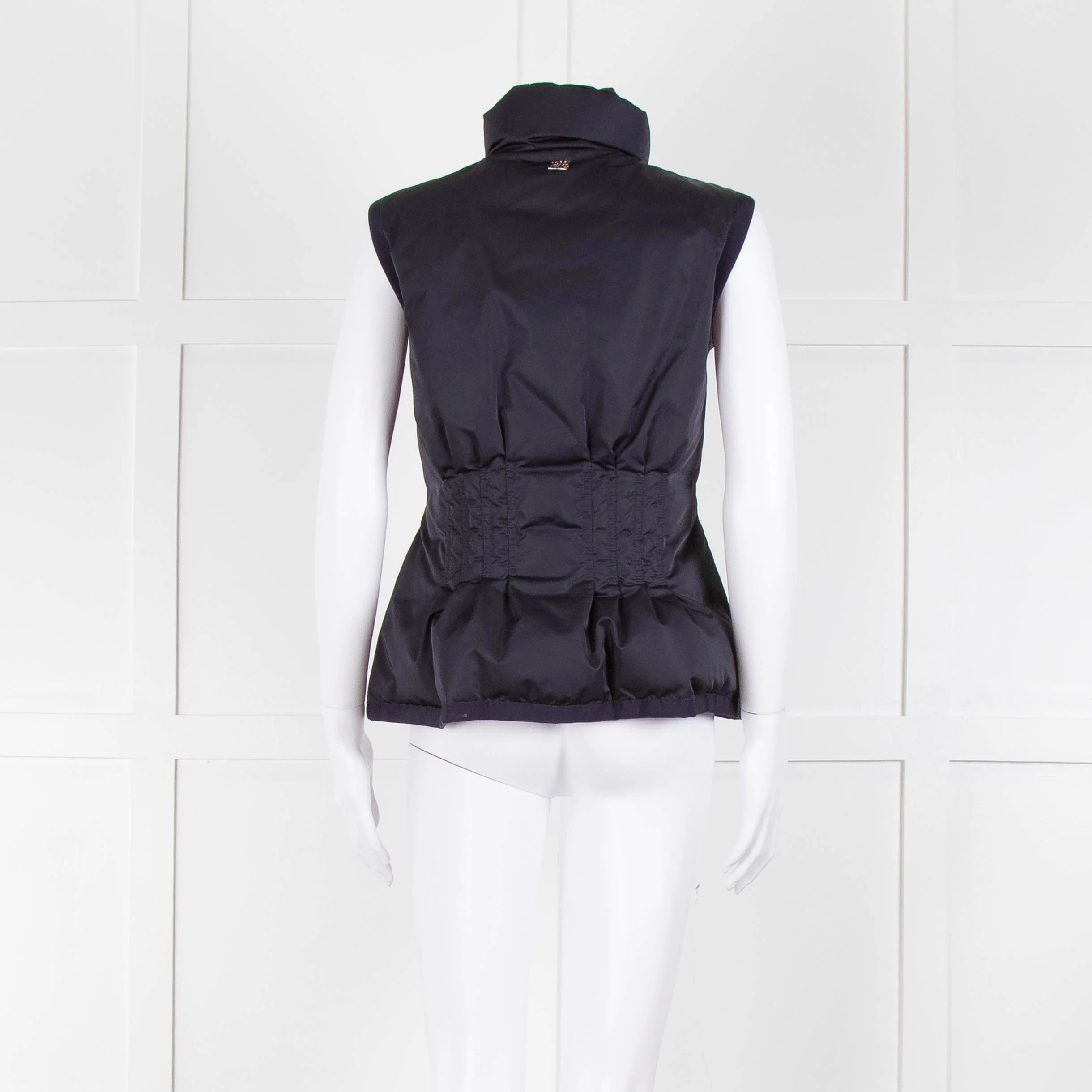 Carolina Herrera Navy Blue Fitted Down Gilet - Image 5