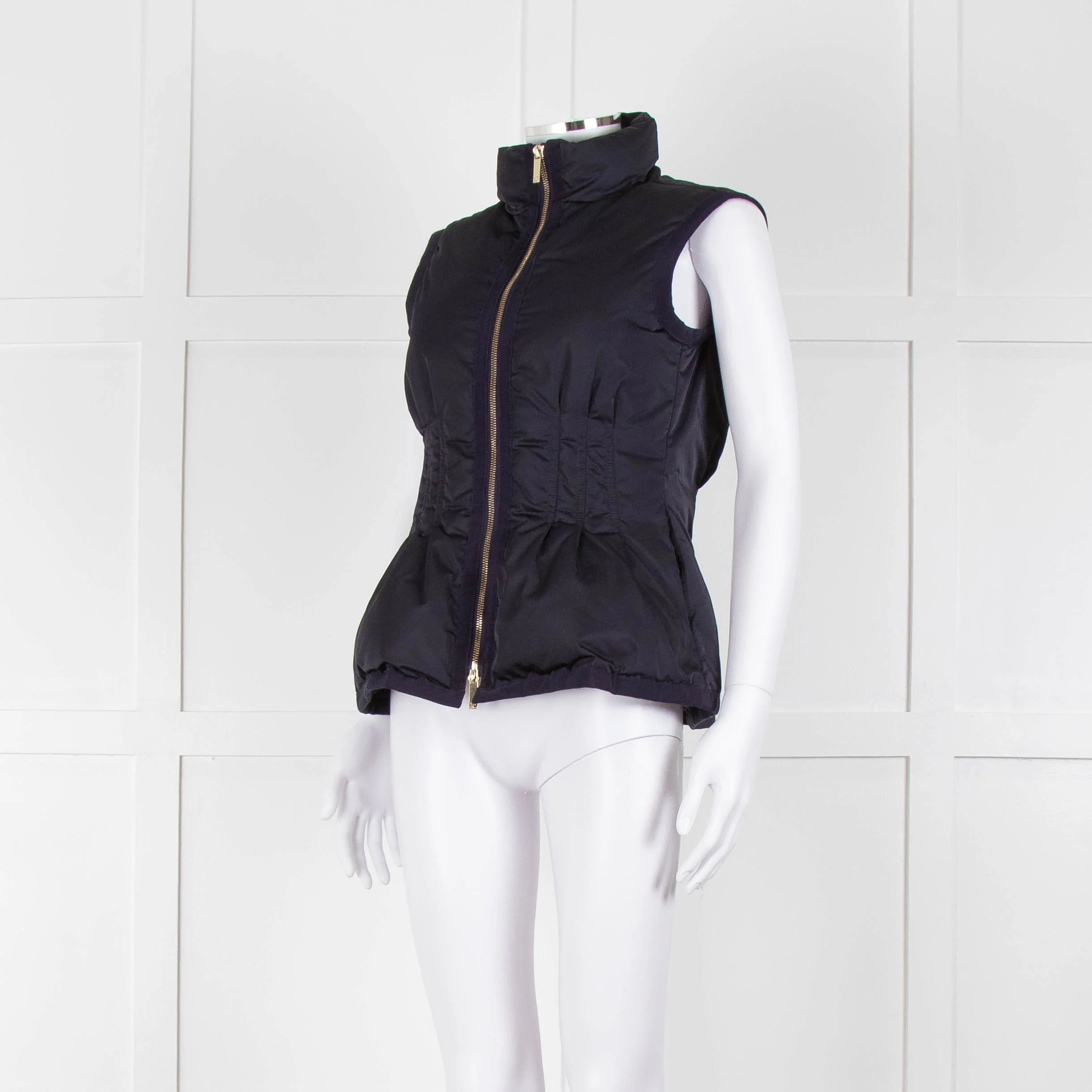 Carolina Herrera Navy Blue Fitted Down Gilet - Image 8