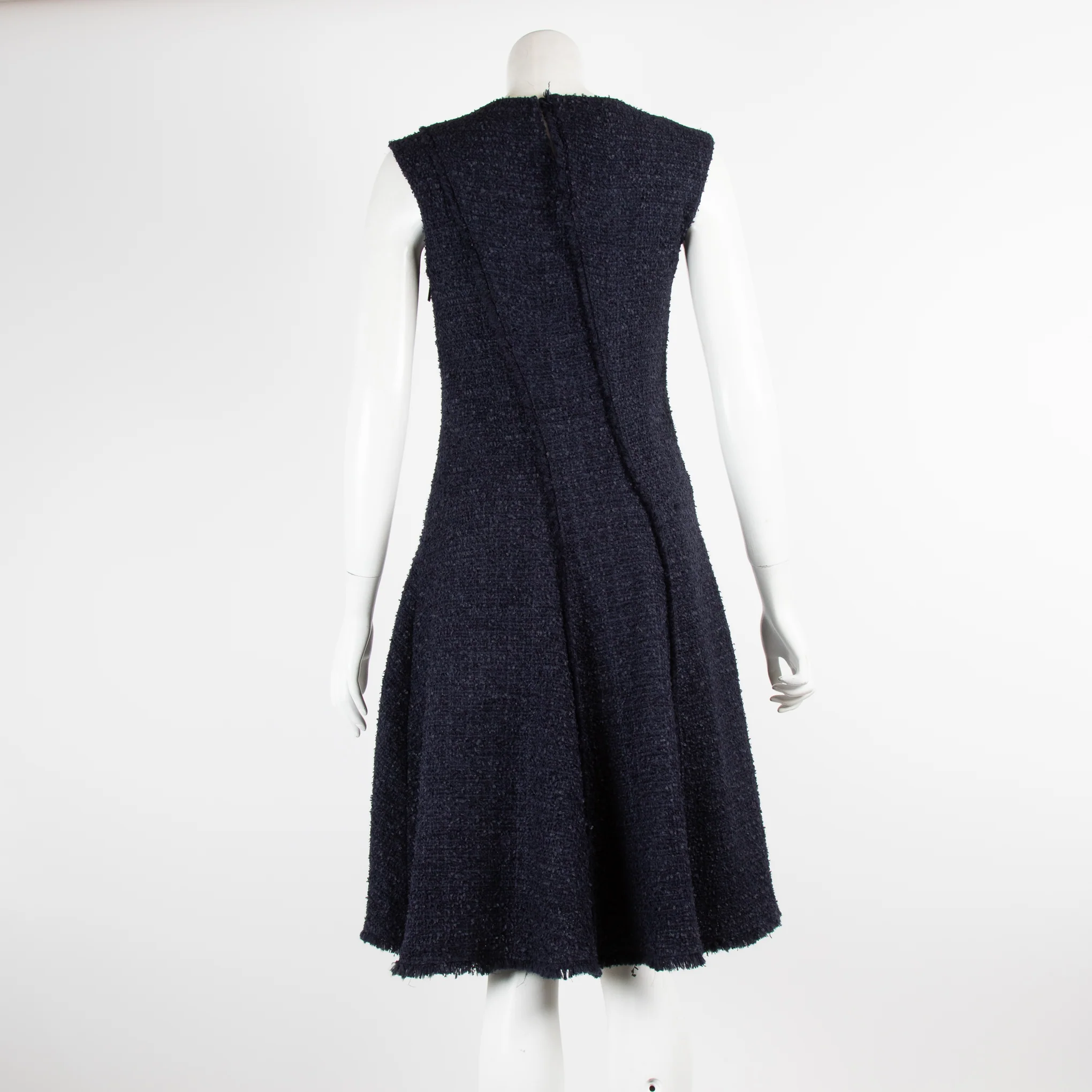 Carolina Herrera Navy Pearl Button Dress With Jacket - Image 3