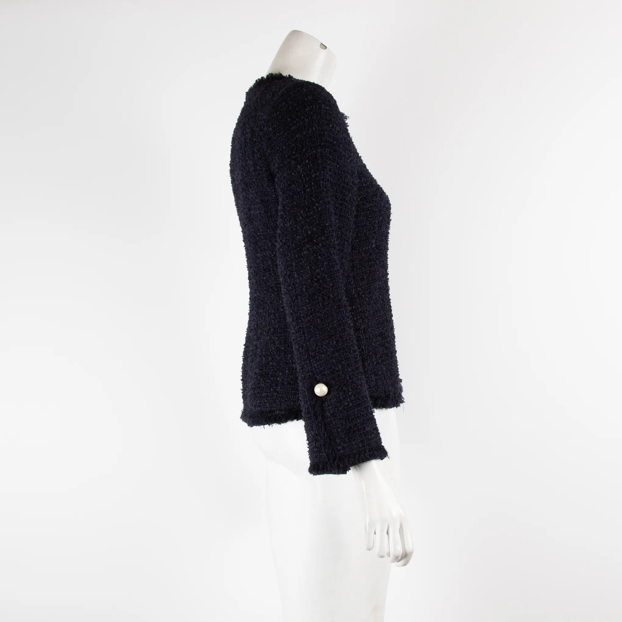 Carolina Herrera Navy Pearl Button Dress With Jacket - Image 5