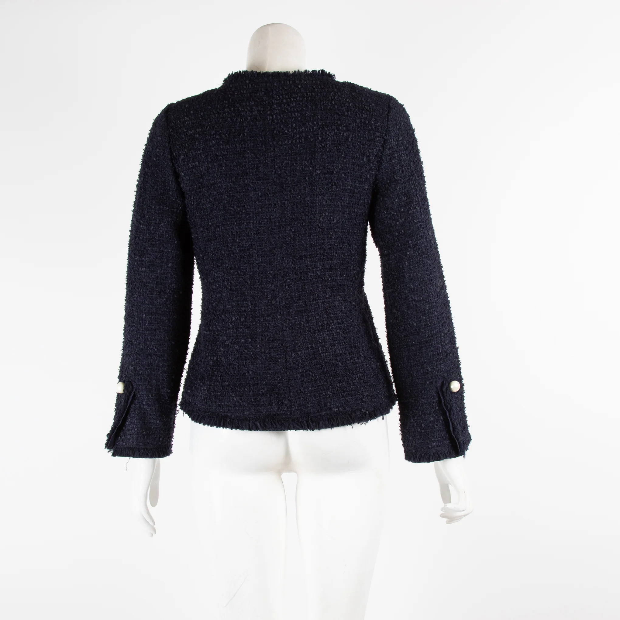 Carolina Herrera Navy Pearl Button Dress With Jacket - Image 6